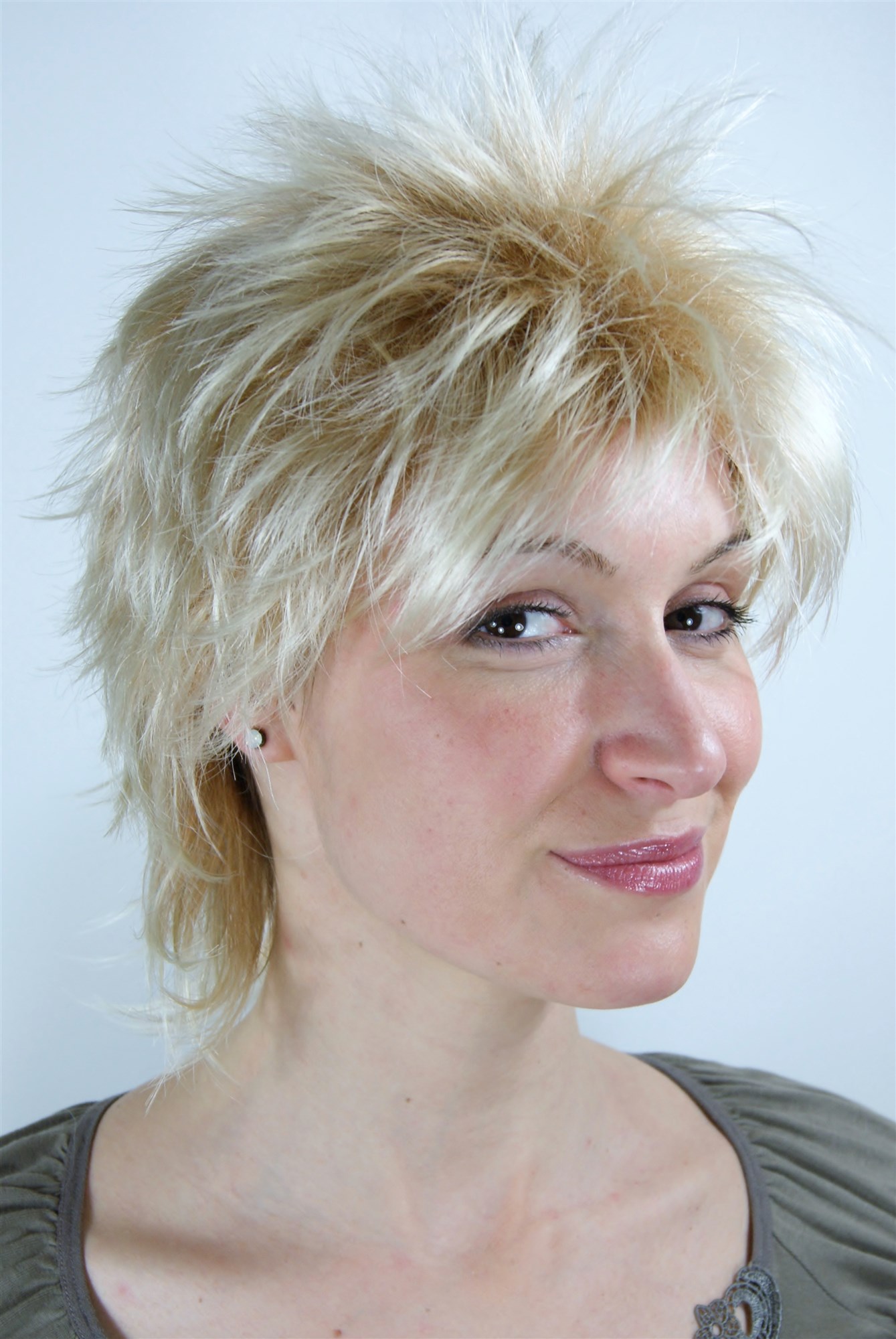 Lady women wig short spikey wild retro styled hair 80s blond mix 26155, view 3, WIG ME UP: Your Perücken Online Shop Quality Wigs, Ladies, Blonde, wavy, short