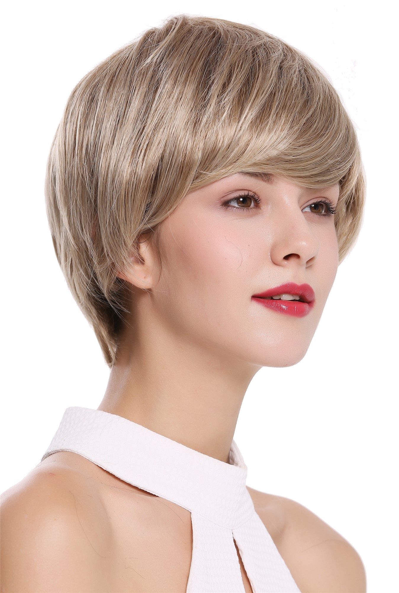 Quality Wigs, Ladies, golden brown-light ash blonde mix, straight, short