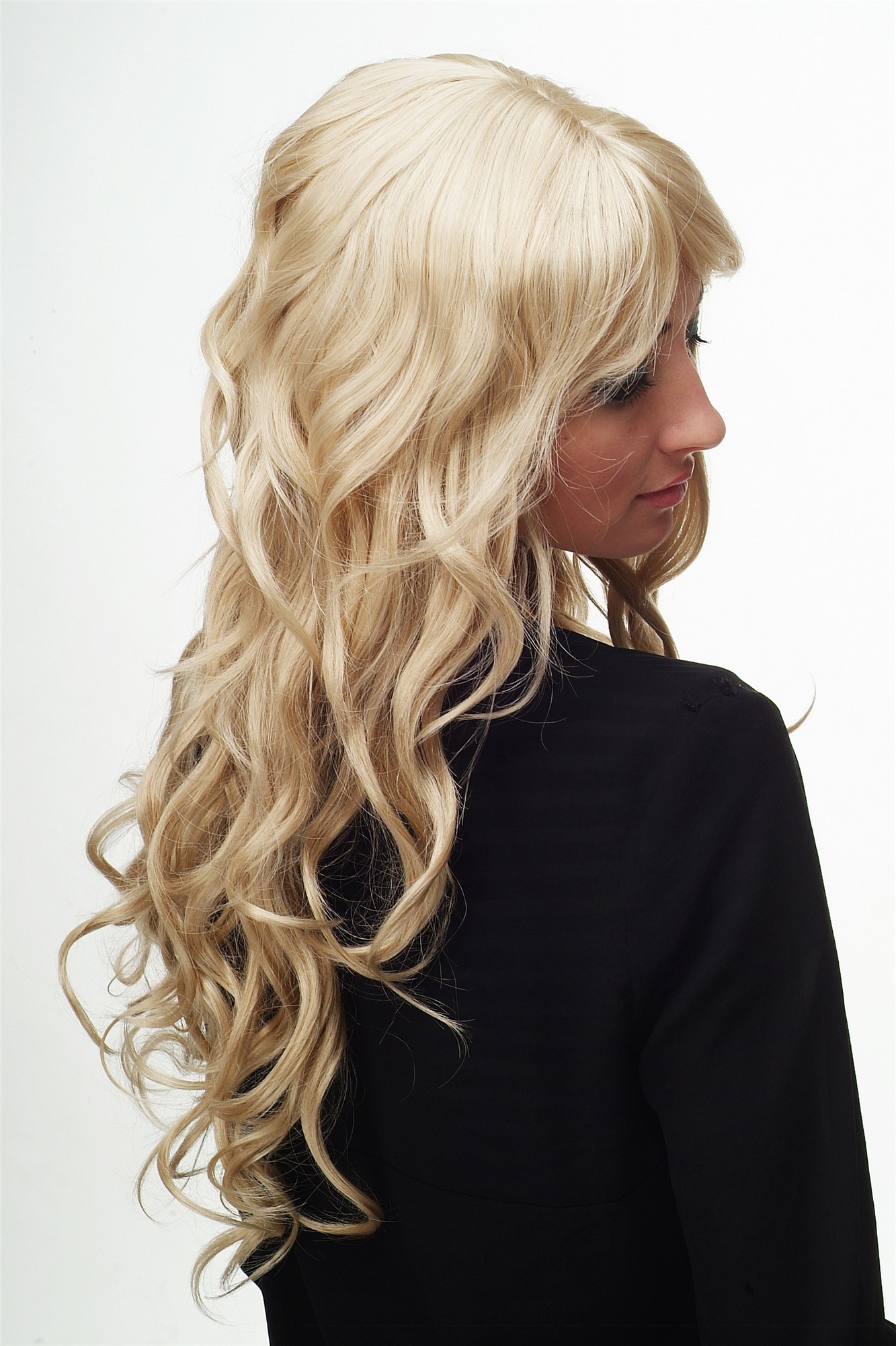 hochwertige Qualitätsperücken, Perücke lang wallendes Haar wellig leicht lockig Gold-Lichtblond 9204S-202, Ansicht 4, WIG ME UP: Ihr Perücken Online Shop lockige Tressen-Perücke mit Kopfhaut-Imitat Gold-Lichblond lange Haare für Damen