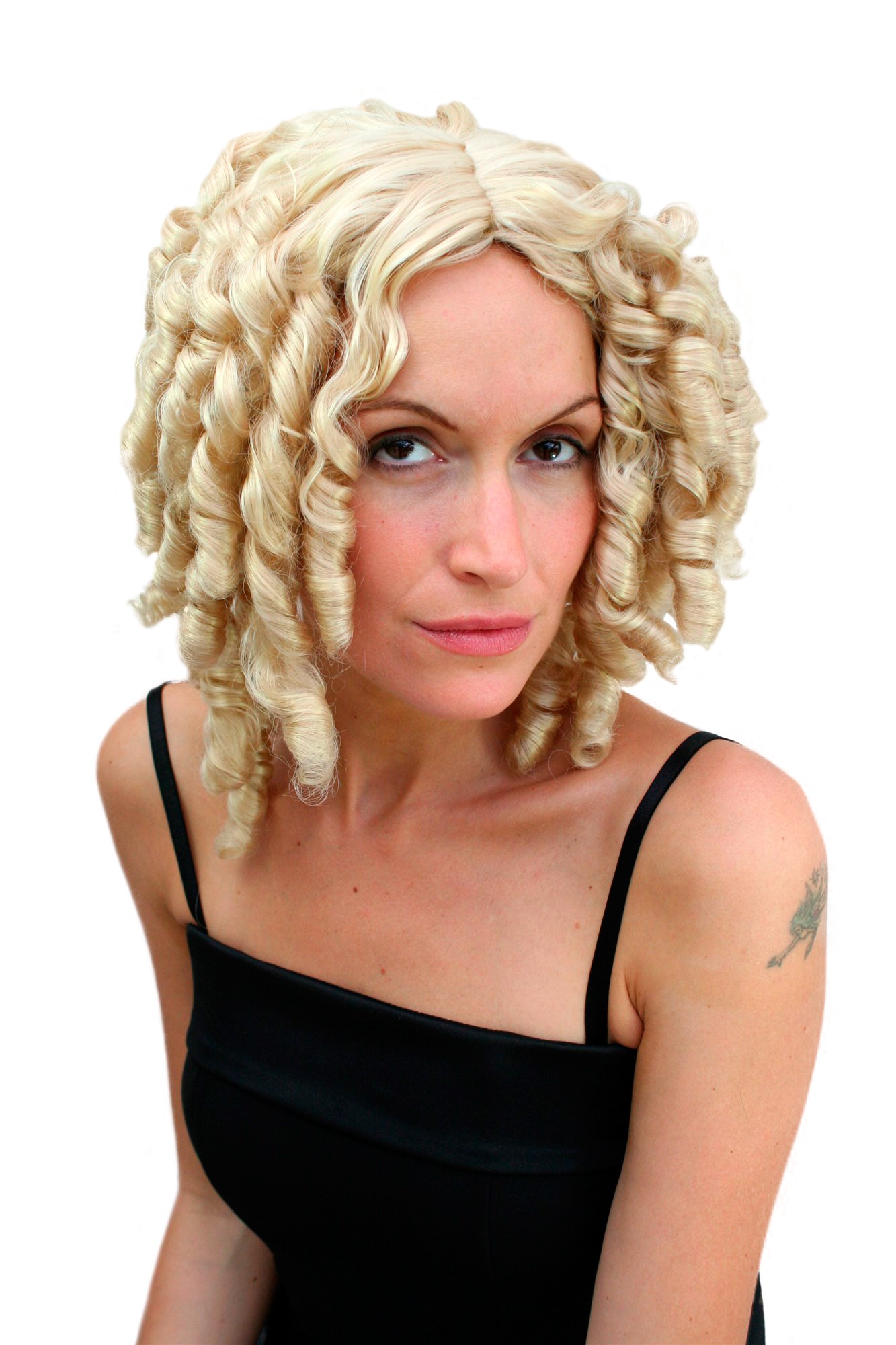 Party lady wig blonde colonial Victorian ringlets curls baroque pirate PW0048, front view, WIG ME UP: Your Perücken Online Shop Party Wig, Ladies, Blonde, curled, long
