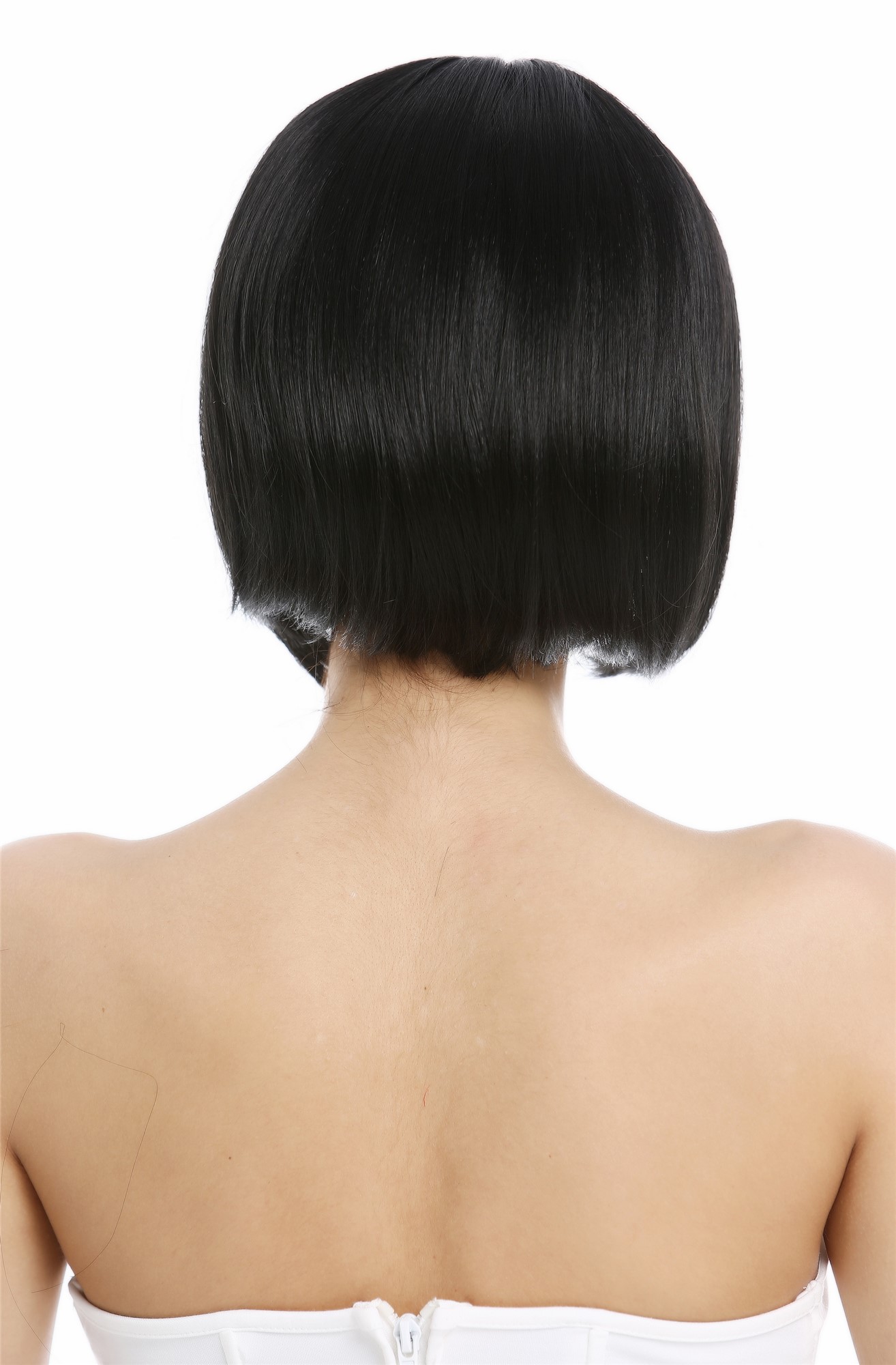 Short Lady women Wig classy classic Bob style straight bangs sleek black VK-4, view 6, WIG ME UP: Your Perücken Online Shop Quality Wigs, Ladies, velvet black, straight, short