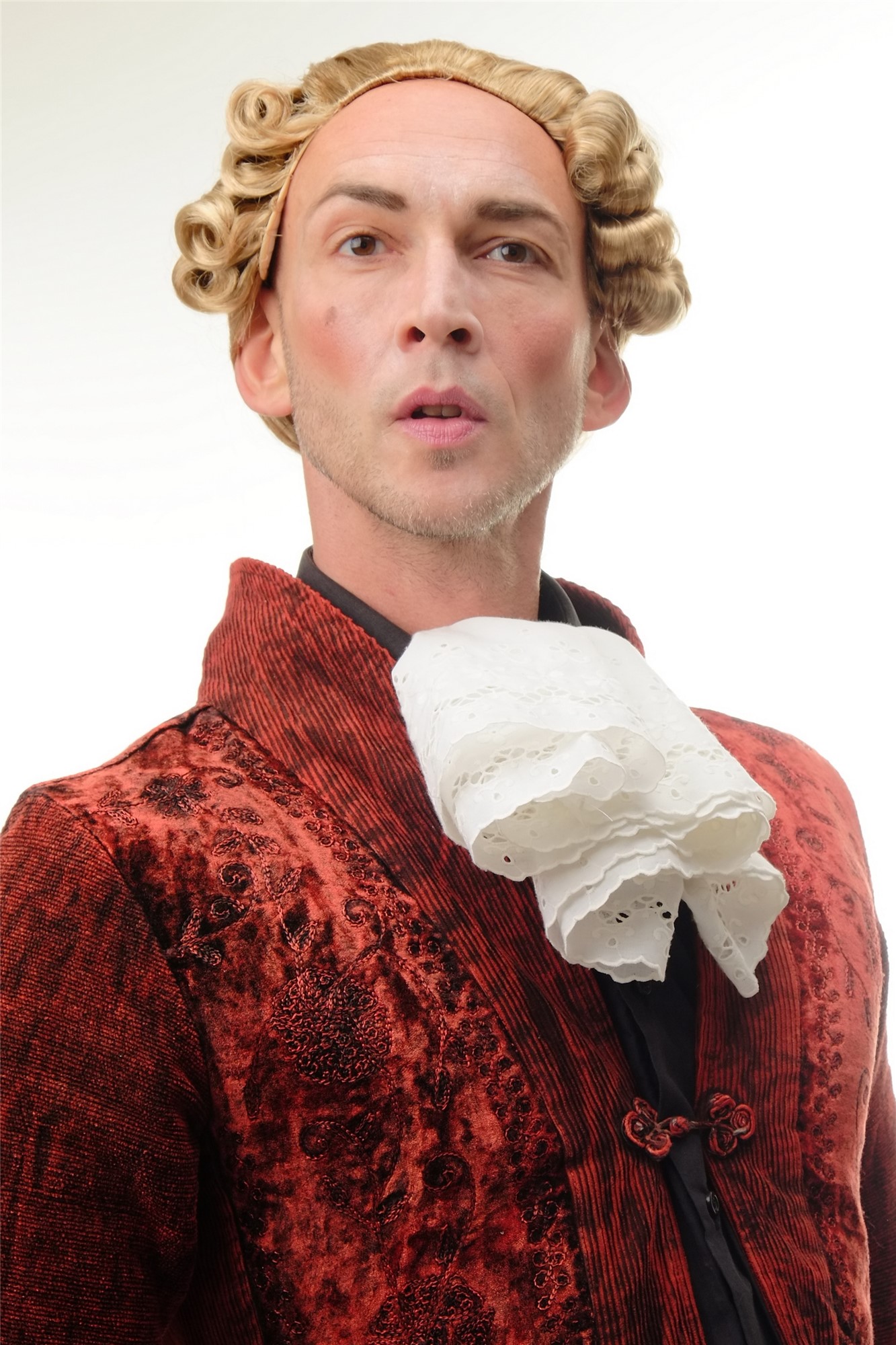 Man Gents Party Wig Halloween Fancy Dress Baroque noble aristocrat lord curls long ponytail blond, view 3, WIG ME UP: Your Perücken Online Shop Party Wig, Men, Blonde, curled, long