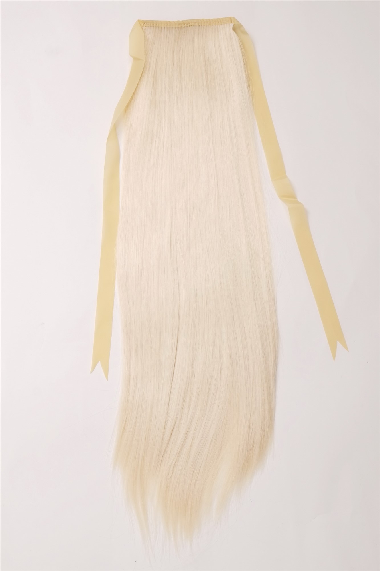 hochwertiges Haarteil glatt lang Befestigung mit Bändchen & Klammer Platinblond C9429-613, Ansicht 3, WIG ME UP: Ihr Perücken Online Shop glattes Zopf-Haarteil Platinblond 60 cm lang