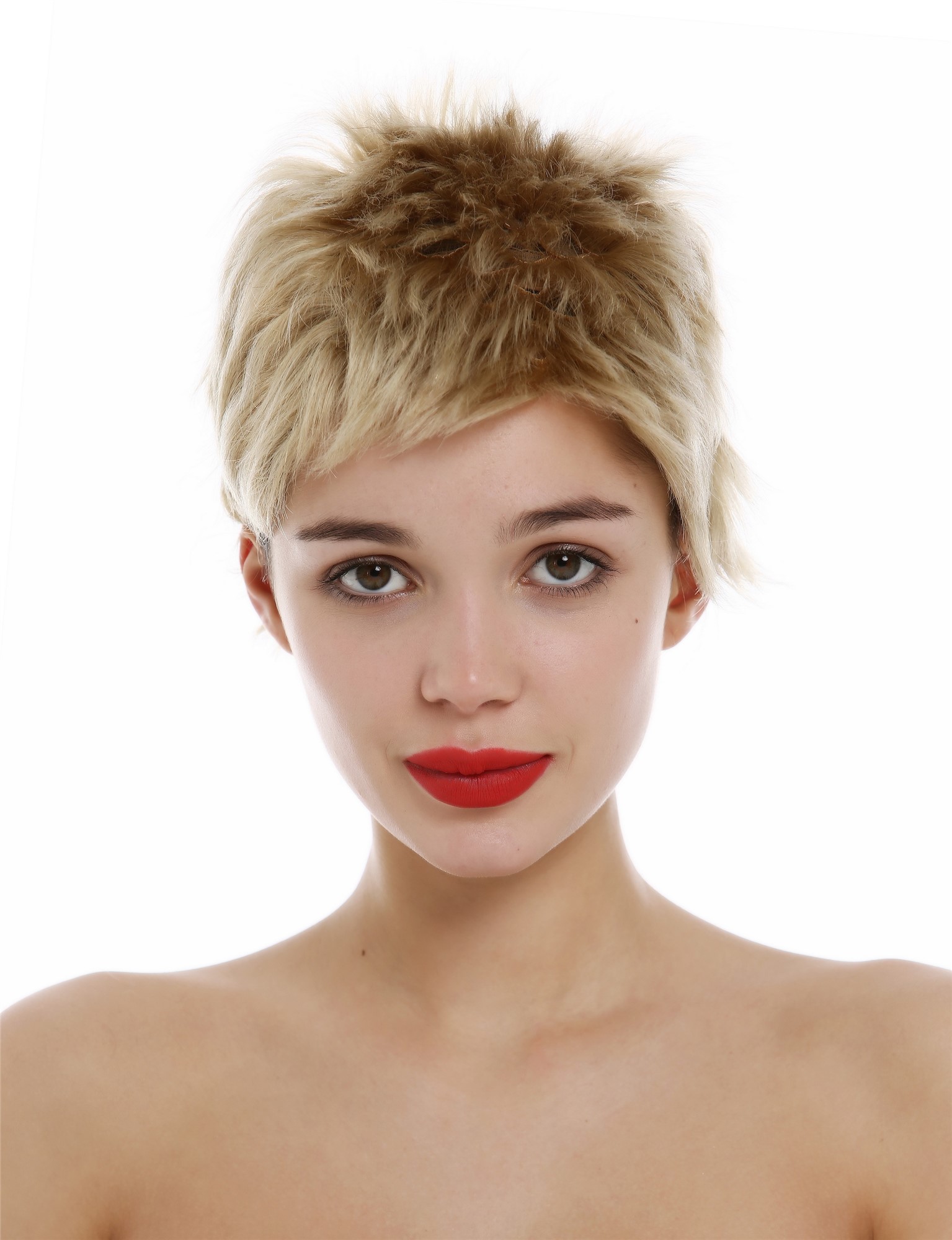 Wig Human Hair Women Men short frayed spiky Pixie micro bangs blond M276-HH, view 5, WIG ME UP: Your Perücken Online Shop Quality Wigs, Ladies, ash blonde, straight, short