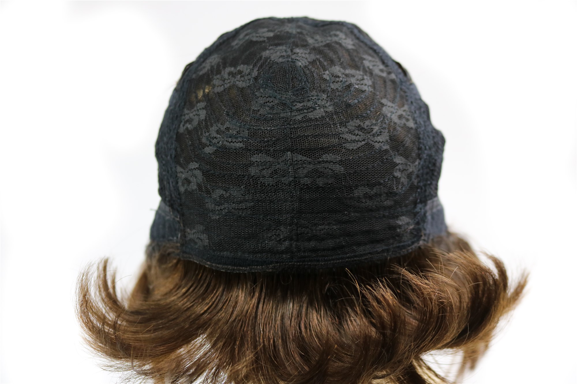 hochwertige Qualitätsperücken, Perücke Echthaar kurz Bob glatt Pony Braun VK-57-HH-6, Ansicht 6, WIG ME UP: Ihr Perücken Online Shop glatte Tressen-Perücke Echthaar Braun kurze Haare für Damen