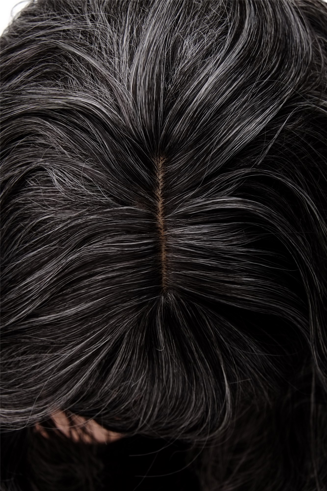 M-103-44 Lady  Wig very long curly curled slightly stringy wetlook fringe dark grey 23" inch, view 6, WIG ME UP: Your Perücken Online Shop Quality Wigs, Ladies, dark brown-gray mix, curled, long