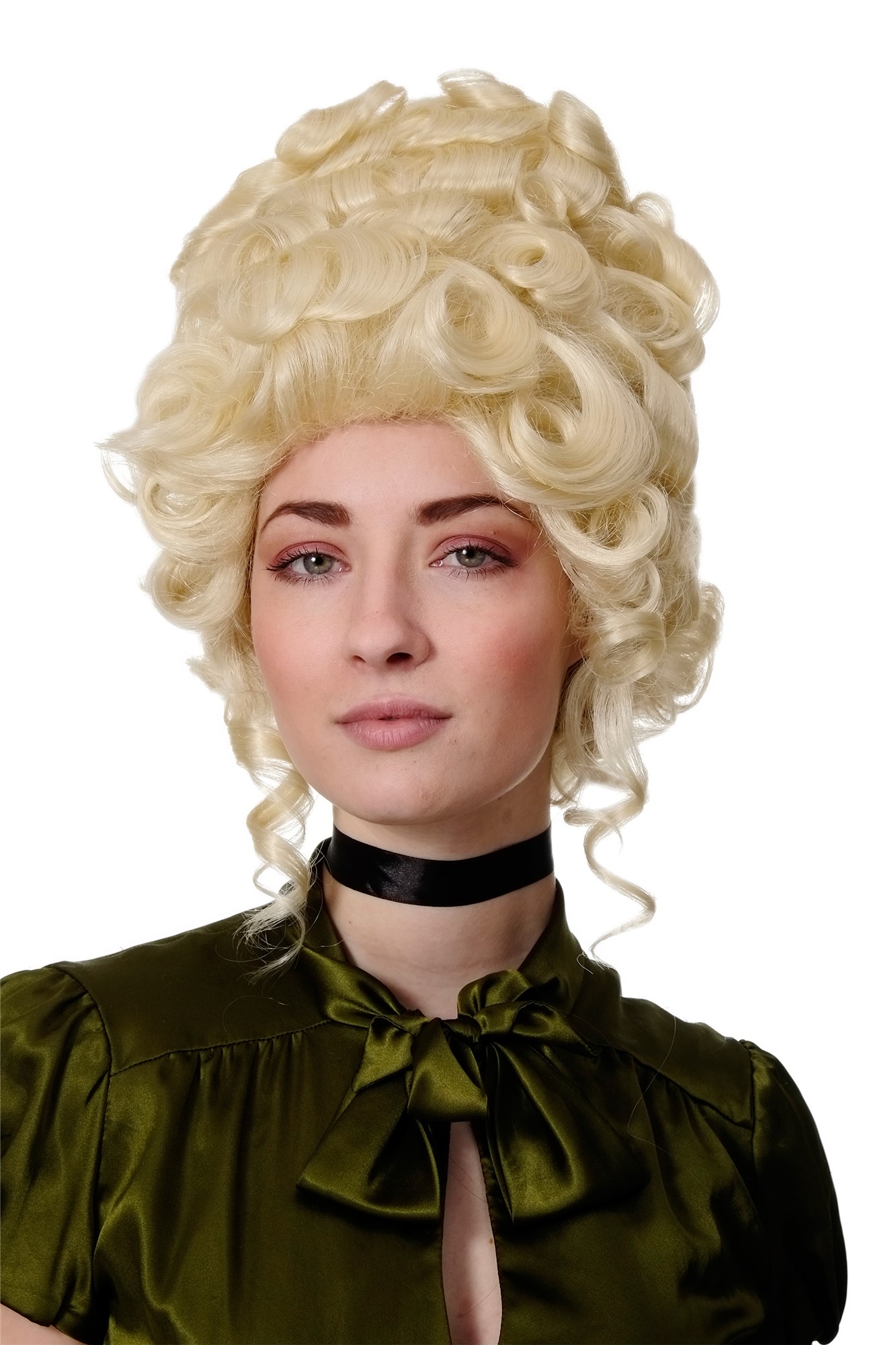 Lady  Wig Theatre historic Renaissance Baroque Rococo Beehive Marie Antoinette platinumblond, front view, WIG ME UP: Your Perücken Online Shop Quality Wigs, Ladies, platinum blonde, curled, short