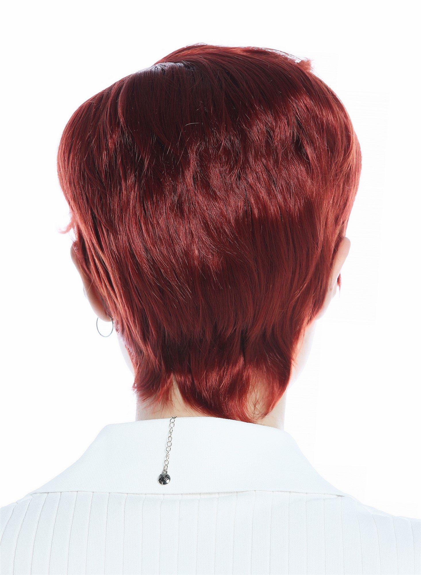 Wig Men Women unisex short straight curled quiff dark copper red DW3333, view 6, WIG ME UP: Your Perücken Online Shop Quality Wigs, Unisex, copper, curled, short