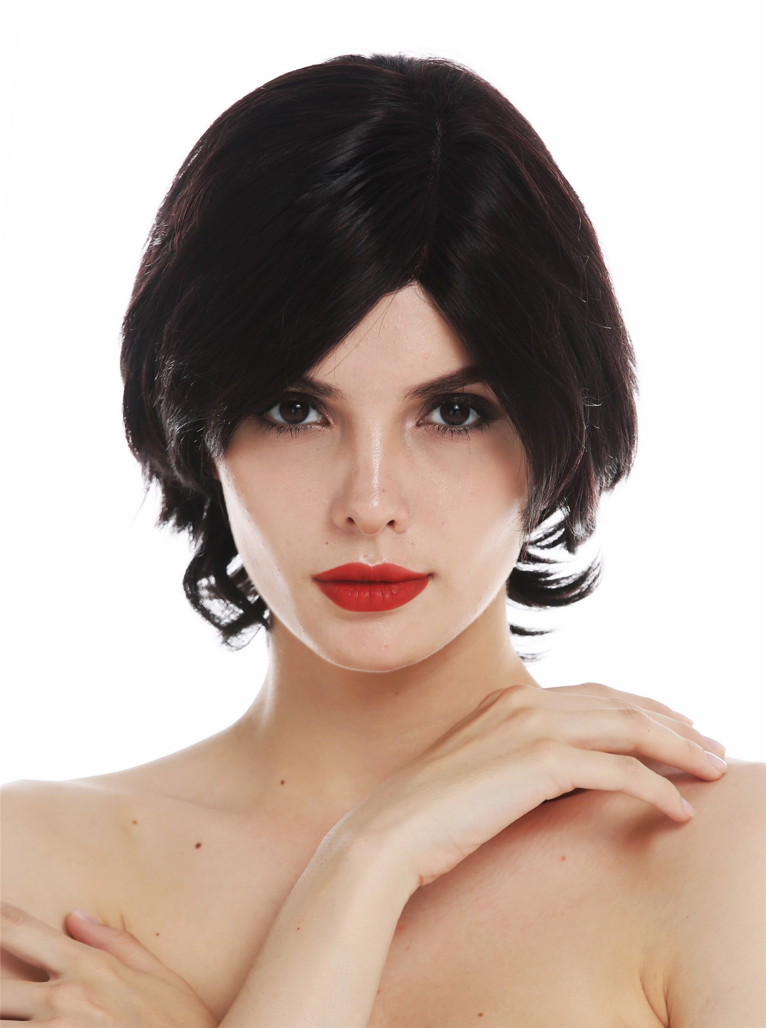 Quality Wigs, Ladies, black-red mix, straight, short