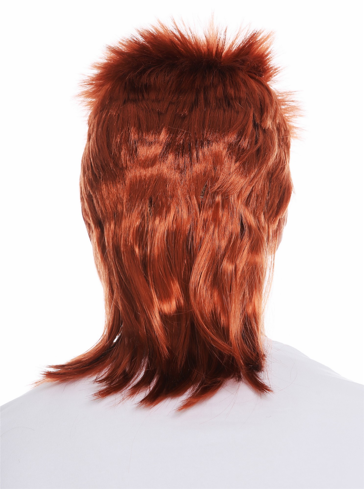 günstige Party Perücke, Perücke 80er Proll Igel Vokuhila Kupferrot 31910-FR14B, Ansicht 5, WIG ME UP: Ihr Perücken Online Shop glatte Party Perücke Hennarot schulterlange Haare für Herren
