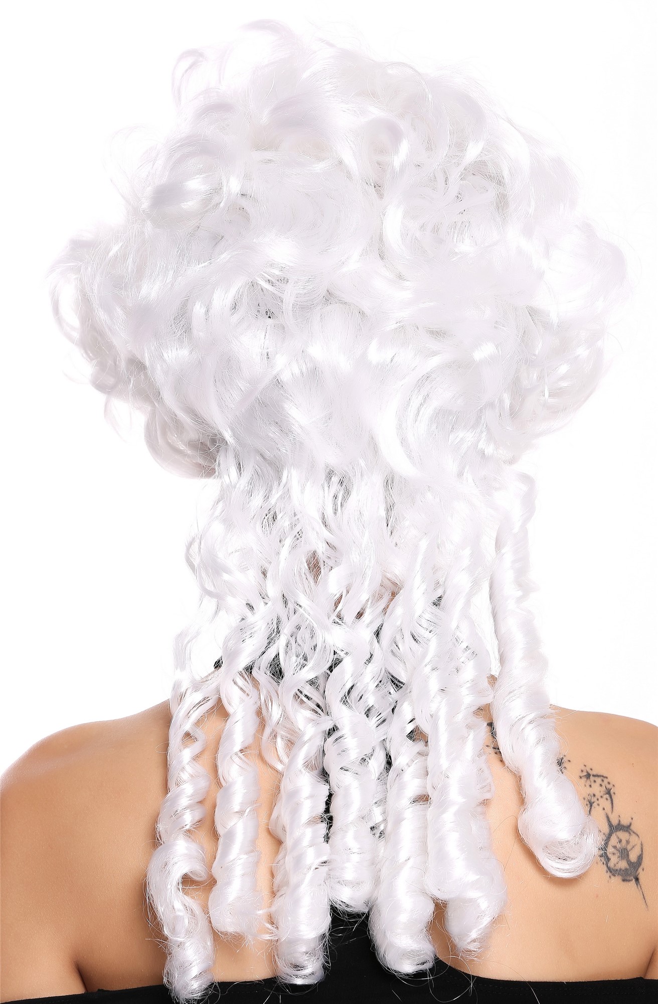 Party Wig, Ladies, White, curled, shoulder-length