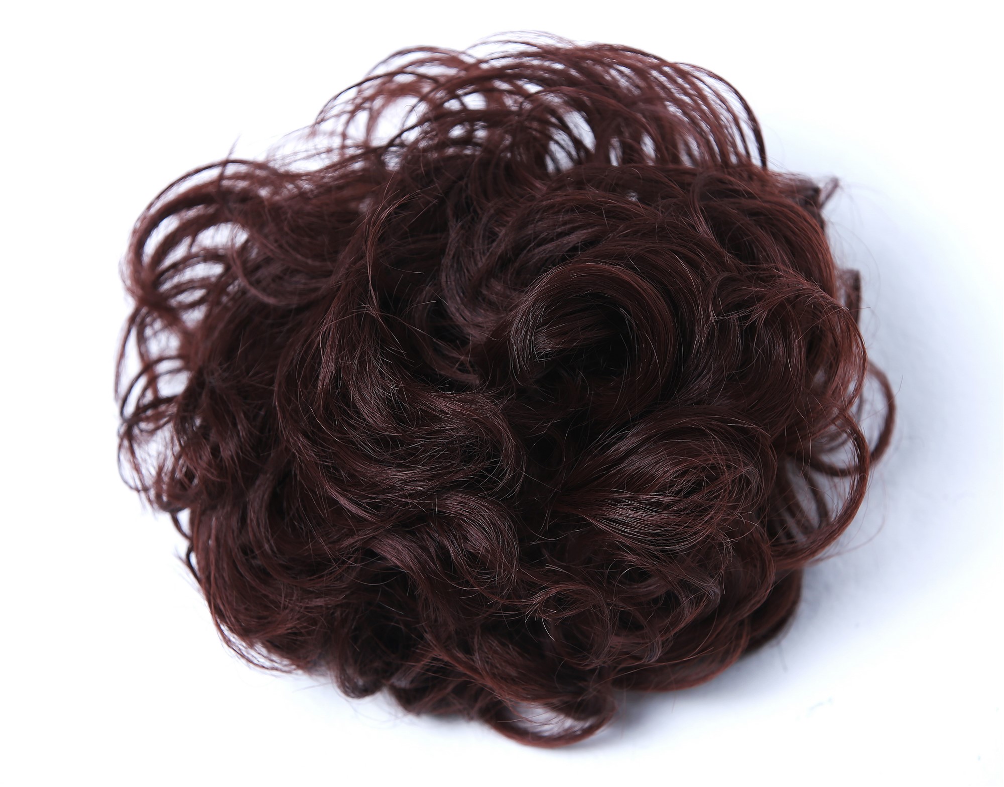 Haarteil Haarnest Haarrose voluminös lockig Rotbraun TYP-260-33, Ansicht 4, WIG ME UP: Ihr Perücken Online Shop lockiger Dutt Haarteil Mahagonibraun