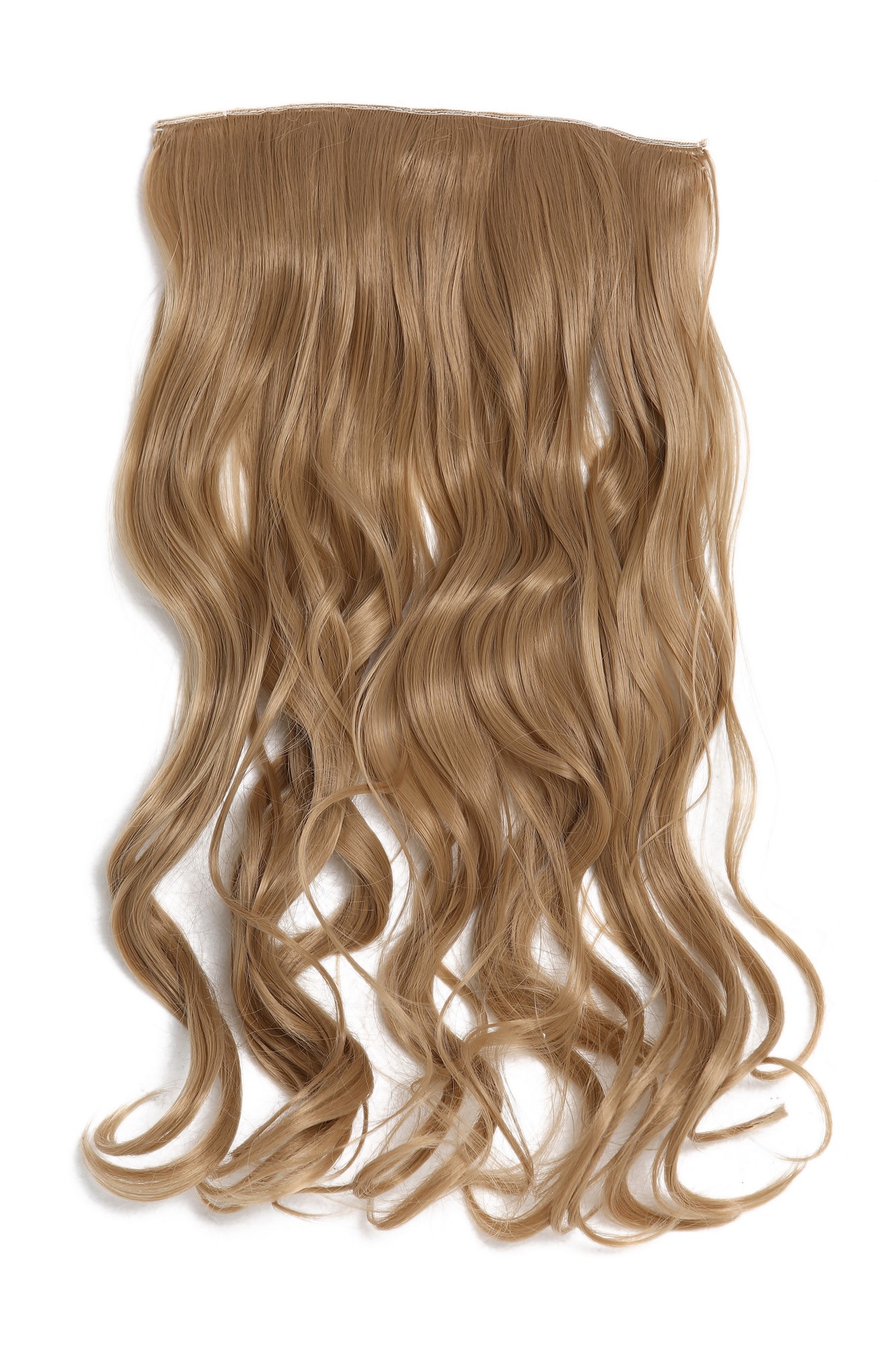 Haarteil Extension breit 5 Clips wellig Blond YZF-3180-18, Vorderansicht, WIG ME UP: Ihr Perücken Online Shop wellige Halbperücke Aschblond 45 cm lang