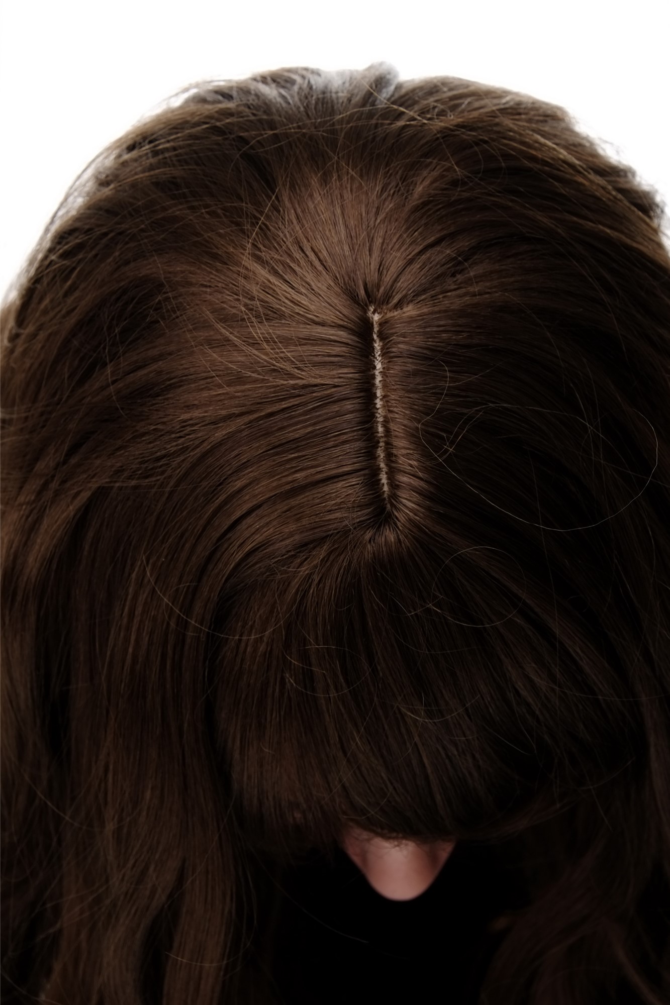 hochwertige Qualitätsperücken, Lange Damen Perücke mit großen kräftigen Locken Pony Mittel-Goldbraun 285-10, Ansicht 5, WIG ME UP: Ihr Perücken Online Shop lockige Tressen-Perücke mit Kopfhaut-Imitat Mittel-Goldbraun lange Haare für Damen