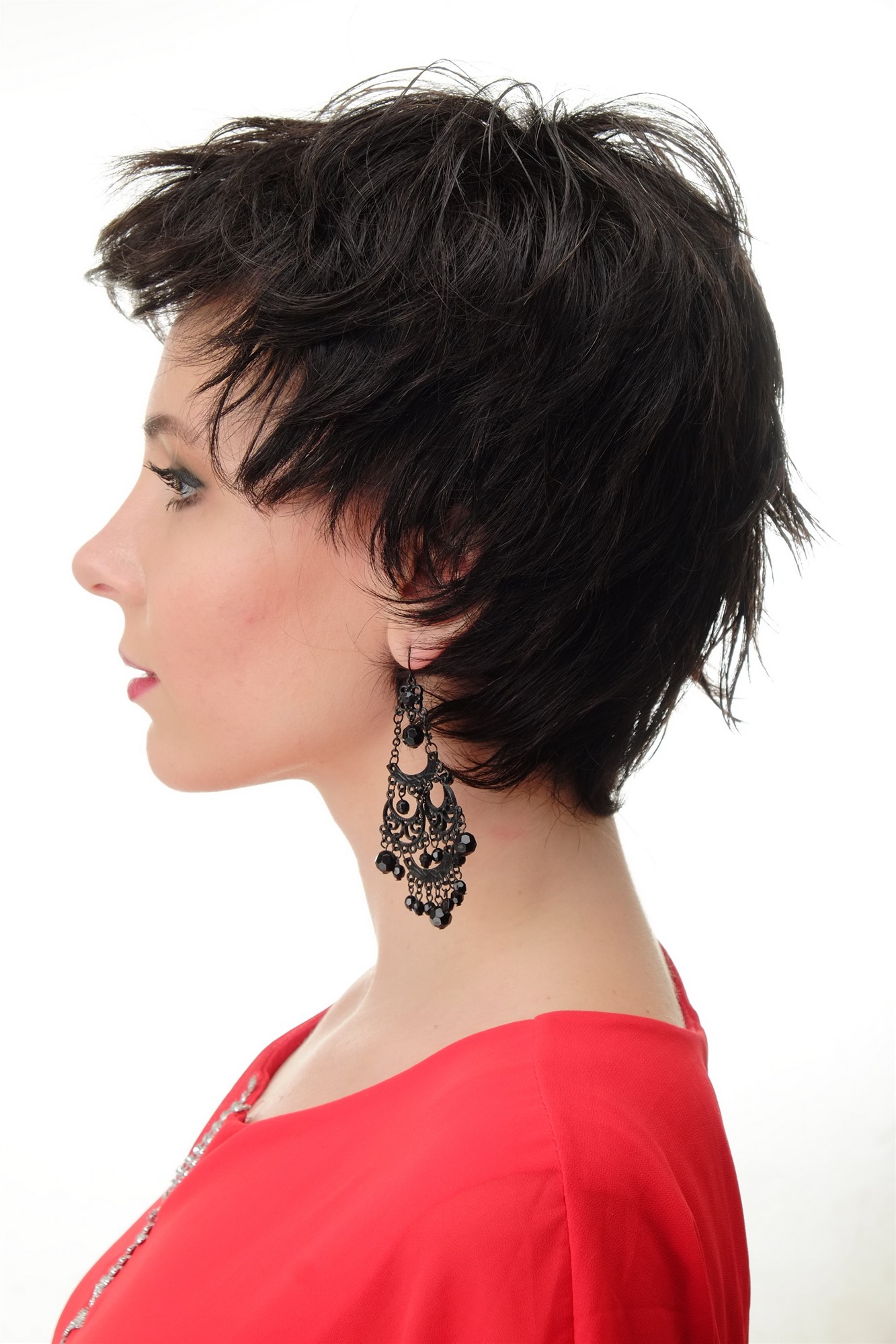 Lady wig 100% Human hair short naughty shaggy wild natural color not dyed BHH-10, view 3, WIG ME UP: Your Perücken Online Shop Quality Wigs, Unisex, dark brown, wavy, short, 100% Human Hair