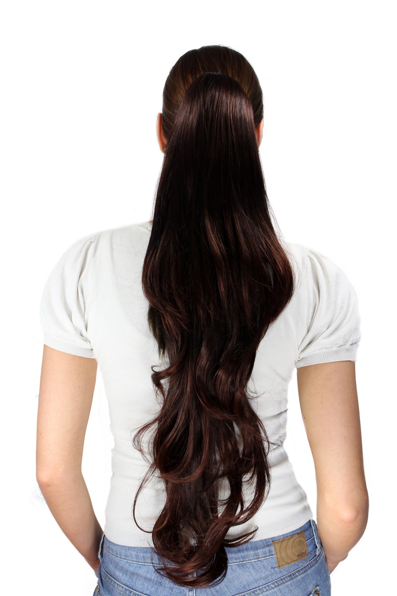 Ponytails, Brown, wavy, long