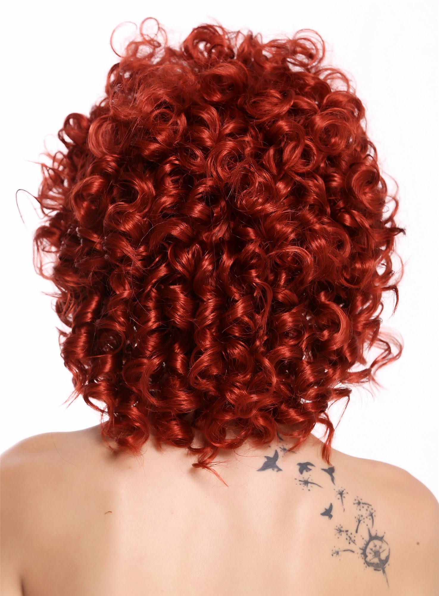 hochwertige Qualitätsperücken, Perücke Rot Locken Volumen schulterlang WL-2342-135, Ansicht 4, WIG ME UP: Ihr Perücken Online Shop lockige Tressen-Perücke Feuerrot schulterlange Haare für Damen