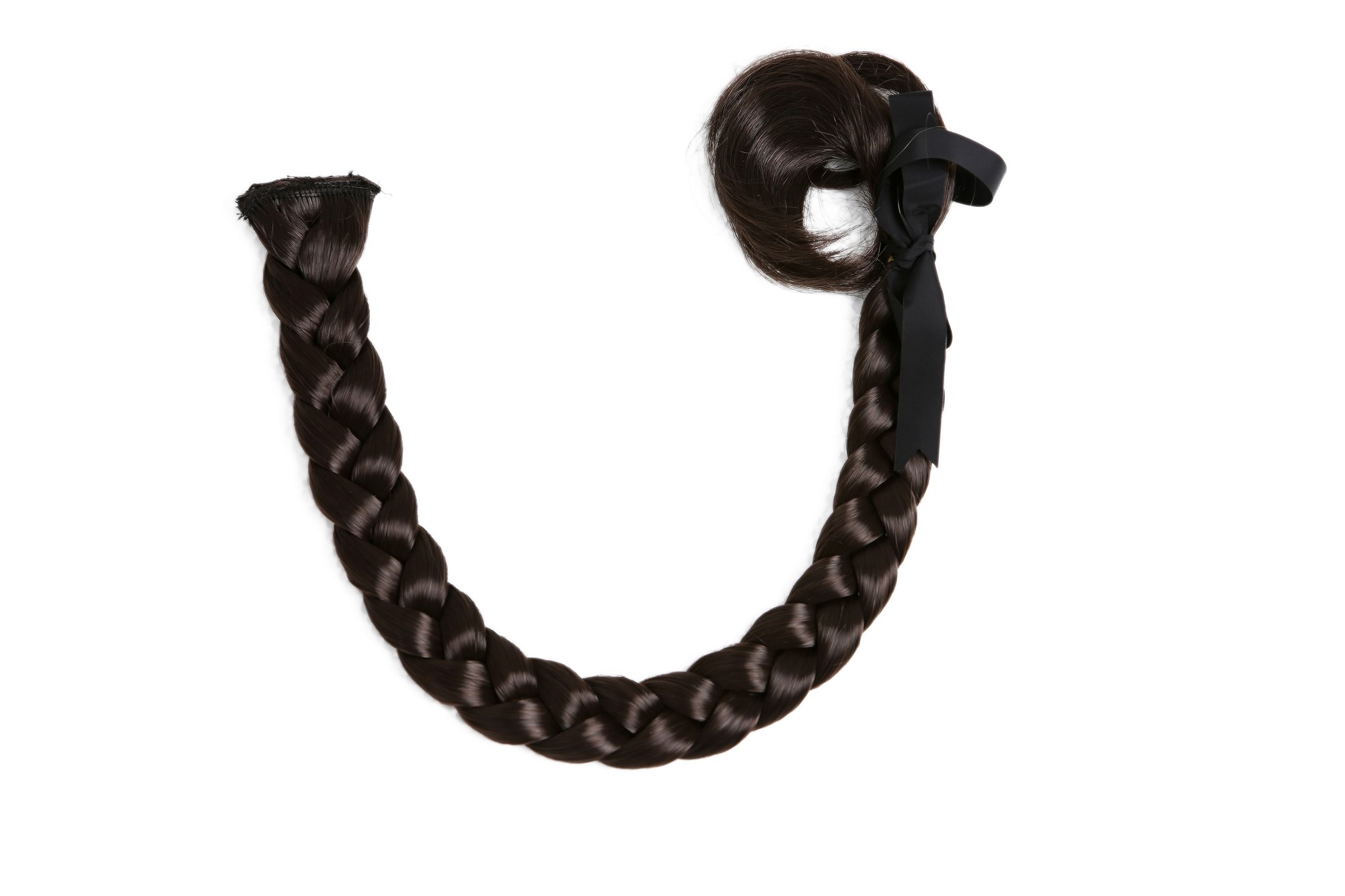 Ponytails, medium brown, Braided, long