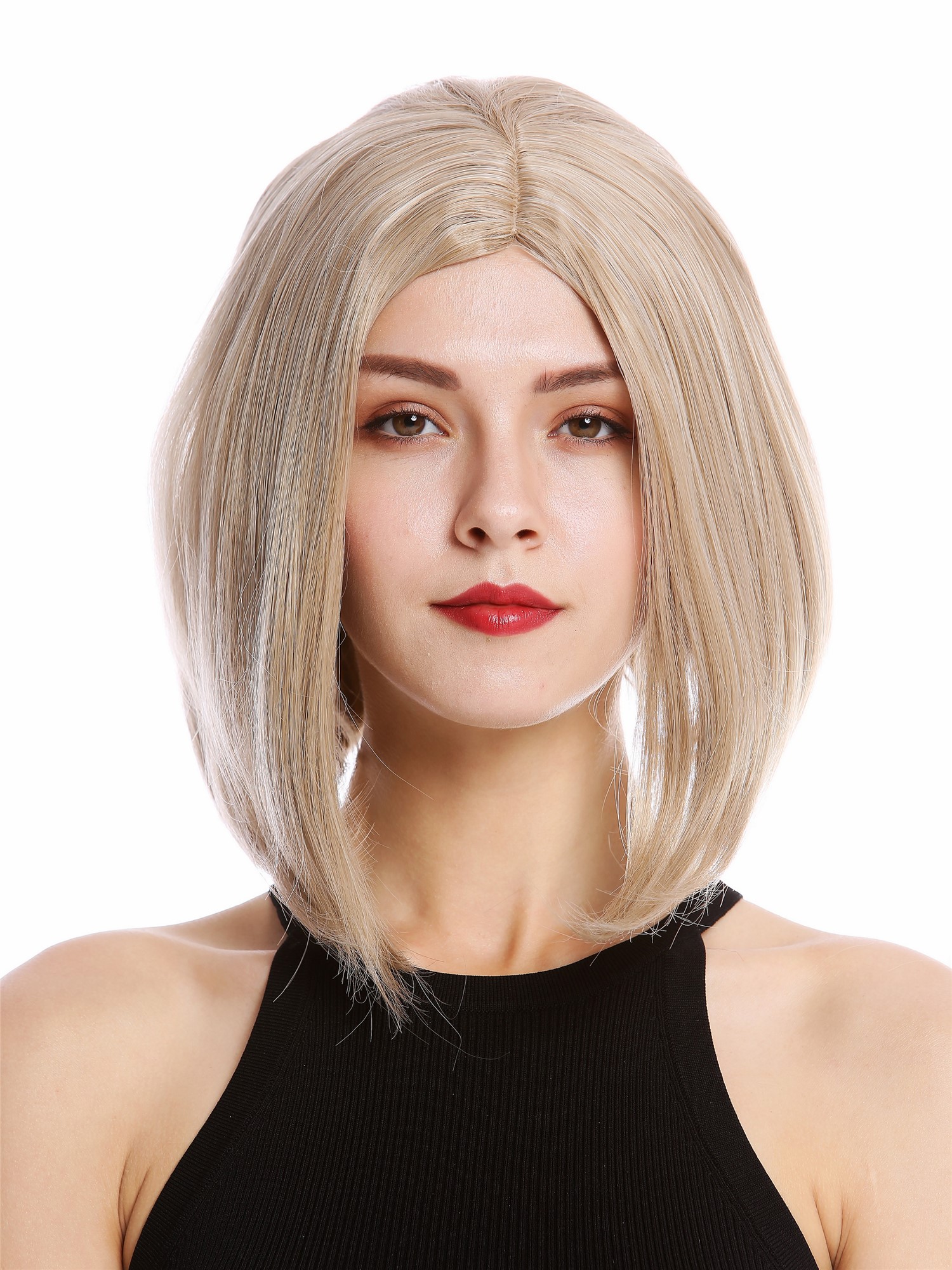 hochwertige Qualitätsperücken, Perücke kurz Longbob Mittelscheitel glatte Haare Blond Mix YZF-4370-16/26/silver, Ansicht 2, WIG ME UP: Ihr Perücken Online Shop glatte Tressen-Perücke mit Kopfhaut-Imitat Blond-Mix schulterlange Haare für Damen