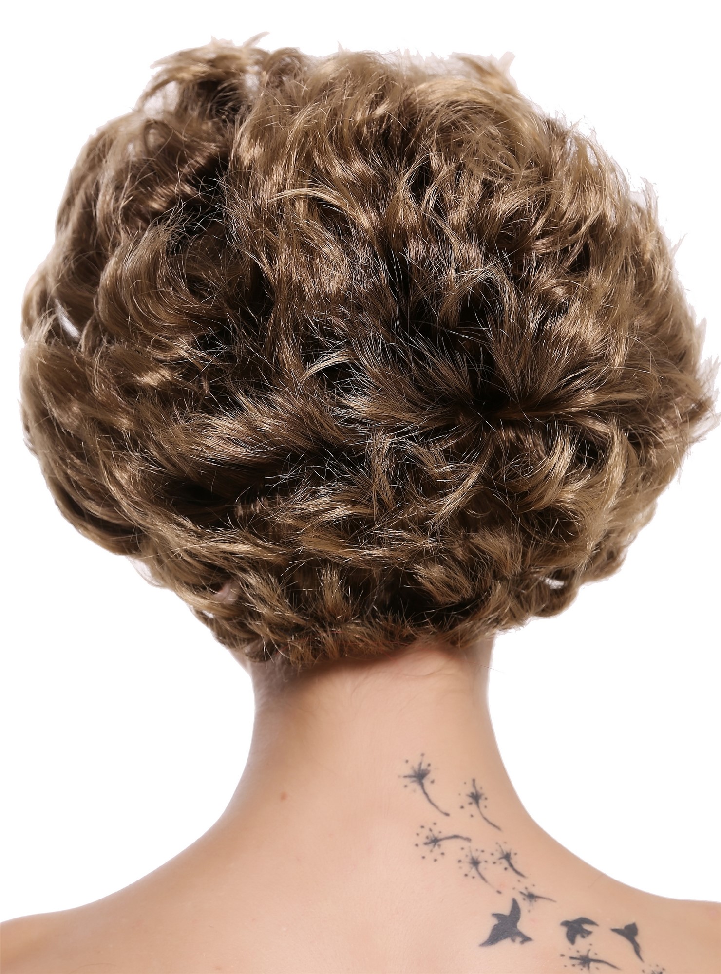 Lady Party Wig short curled retro 80s older lady brown blond highlights 91097, view 3, WIG ME UP: Your Perücken Online Shop Party Wig, Ladies, Brown, wavy, short