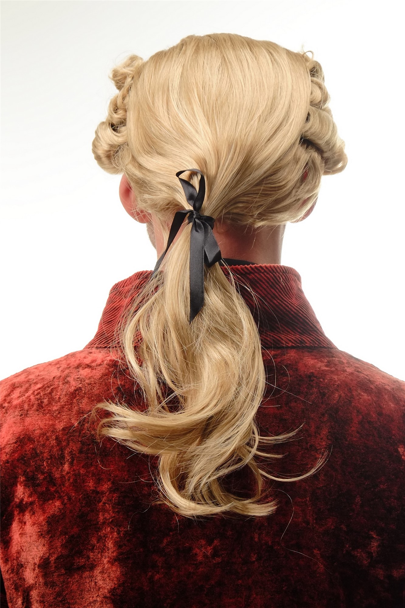 Man Gents Party Wig Halloween Fancy Dress Baroque noble aristocrat lord curls long ponytail blond, view 5, WIG ME UP: Your Perücken Online Shop Party Wig, Men, Blonde, curled, long