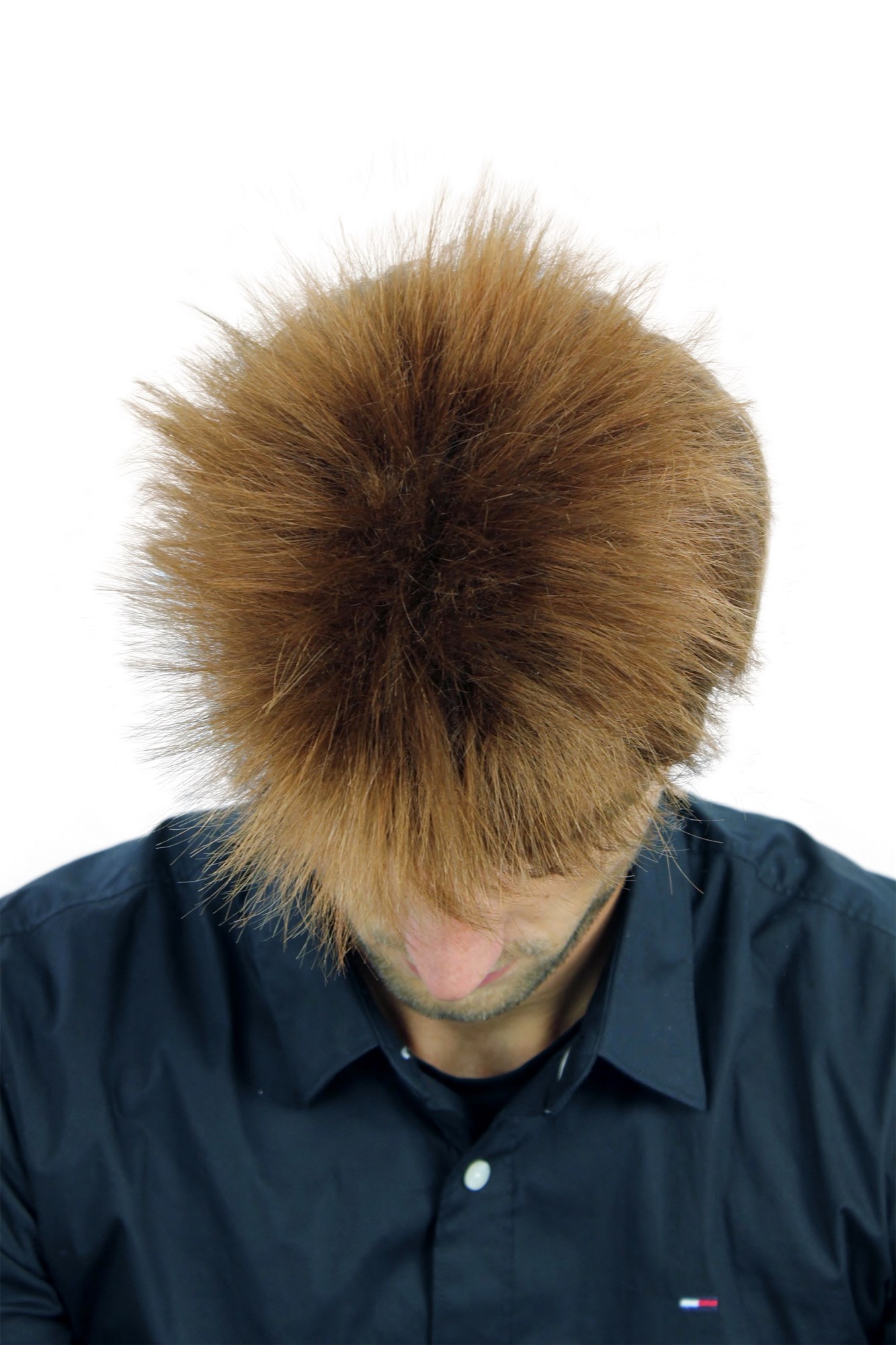 WLA-1034S-12/30 Men Gents  Wig short teased up wild & extravagant Rock Star style brown copper brown mix, view 5, WIG ME UP: Your Perücken Online Shop Quality Wigs, Men, medium brown-medium rust brown mix, wavy, short