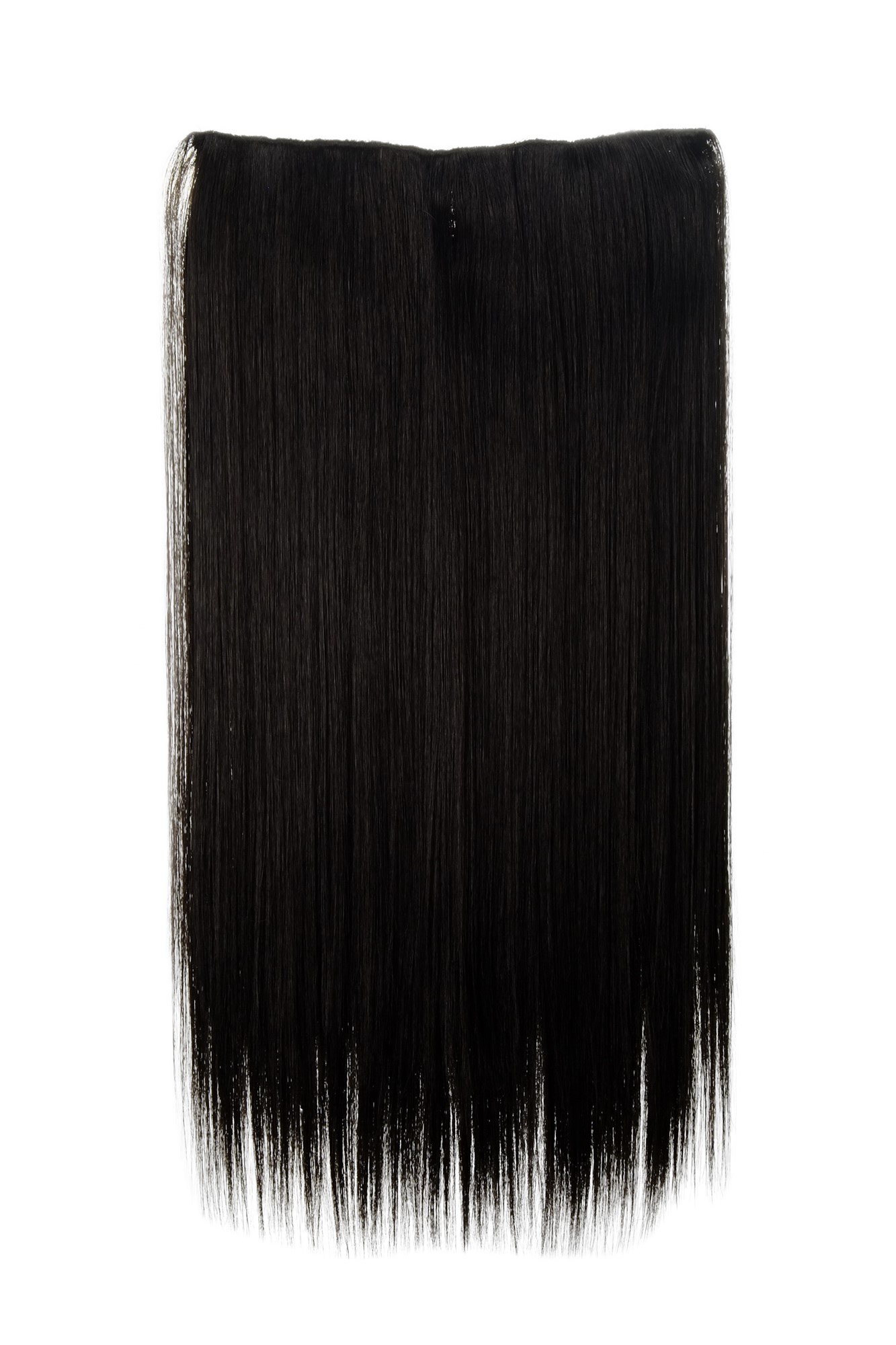 Haarteil Extension 5 Clips Dunkelbraun L30172-3, Vorderansicht, WIG ME UP: Ihr Perücken Online Shop glatte Halbperücke Dunkelbraun 60 cm lang