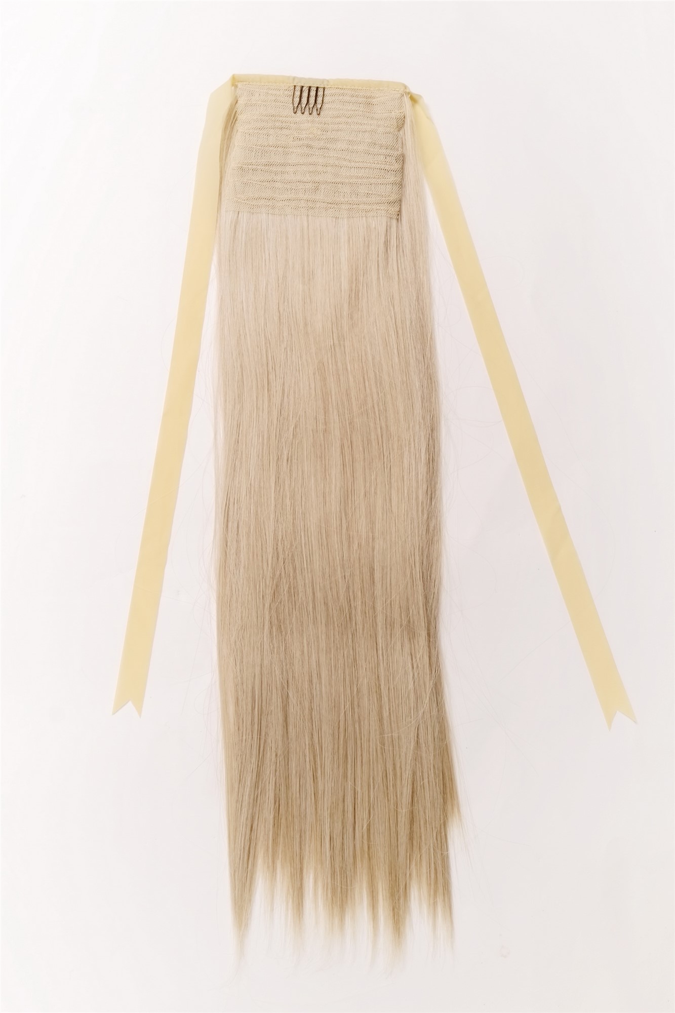hochwertiges Haarteil glatt lang Befestigung mit Bändchen & Klammer Hell-Aschblond C9429-22, Ansicht 4, WIG ME UP: Ihr Perücken Online Shop glattes Zopf-Haarteil Hell-Aschblond 60 cm lang