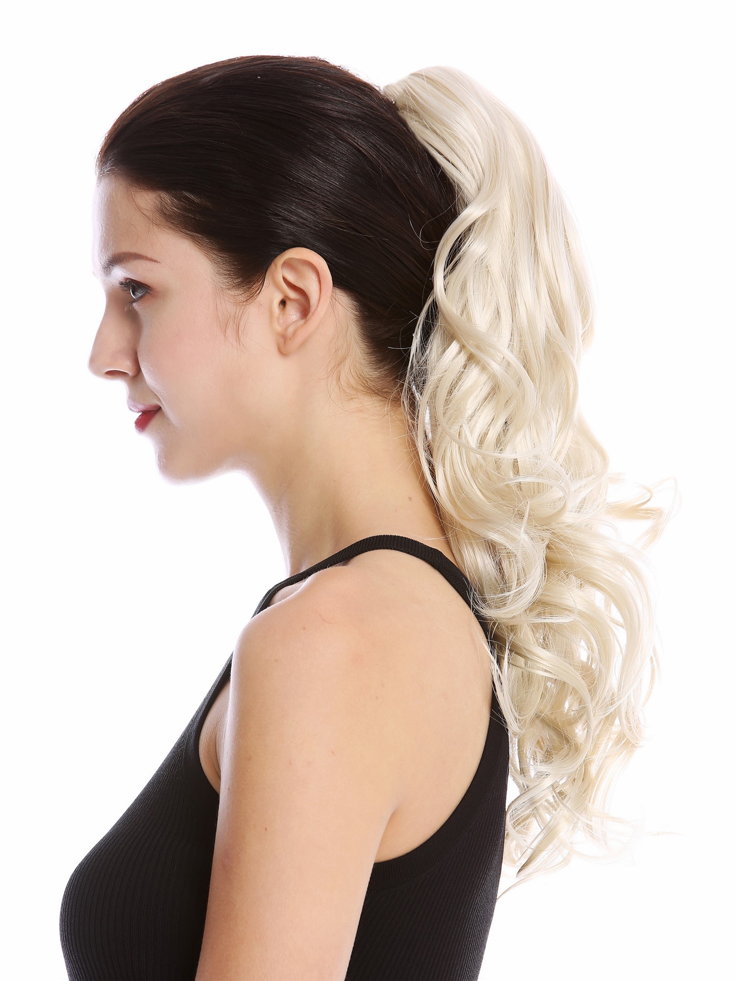 Ponytail Hairpiece very long voluminous curled curls bright blonde 25" N1095, view 3, WIG ME UP: Your Perücken Online Shop Ponytails, pearl blonde, curled, shoulder-length