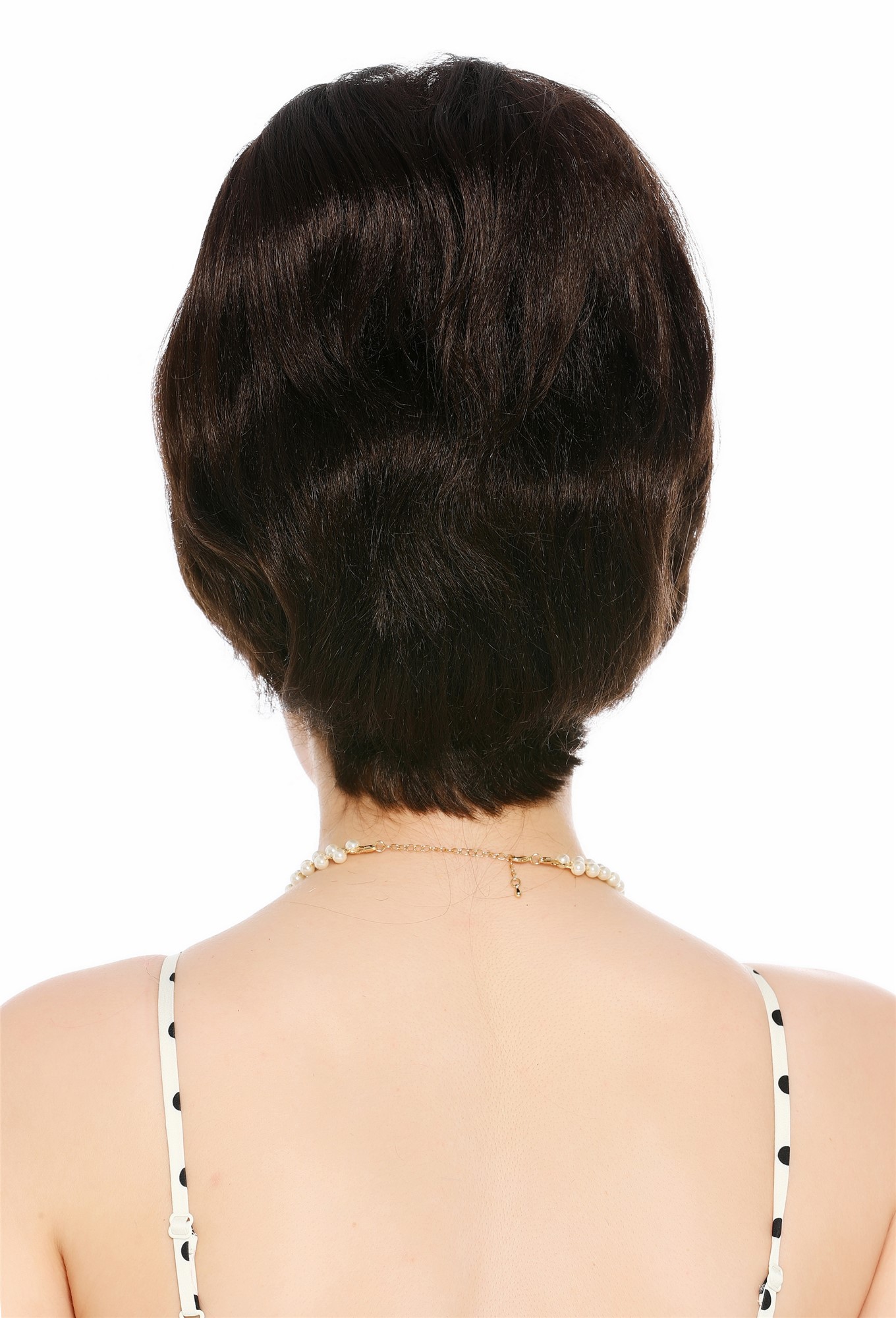 Perücke Damen Retro Vintage 50er 60er Beehive hochtoupiert Pony Braun DW3436-6