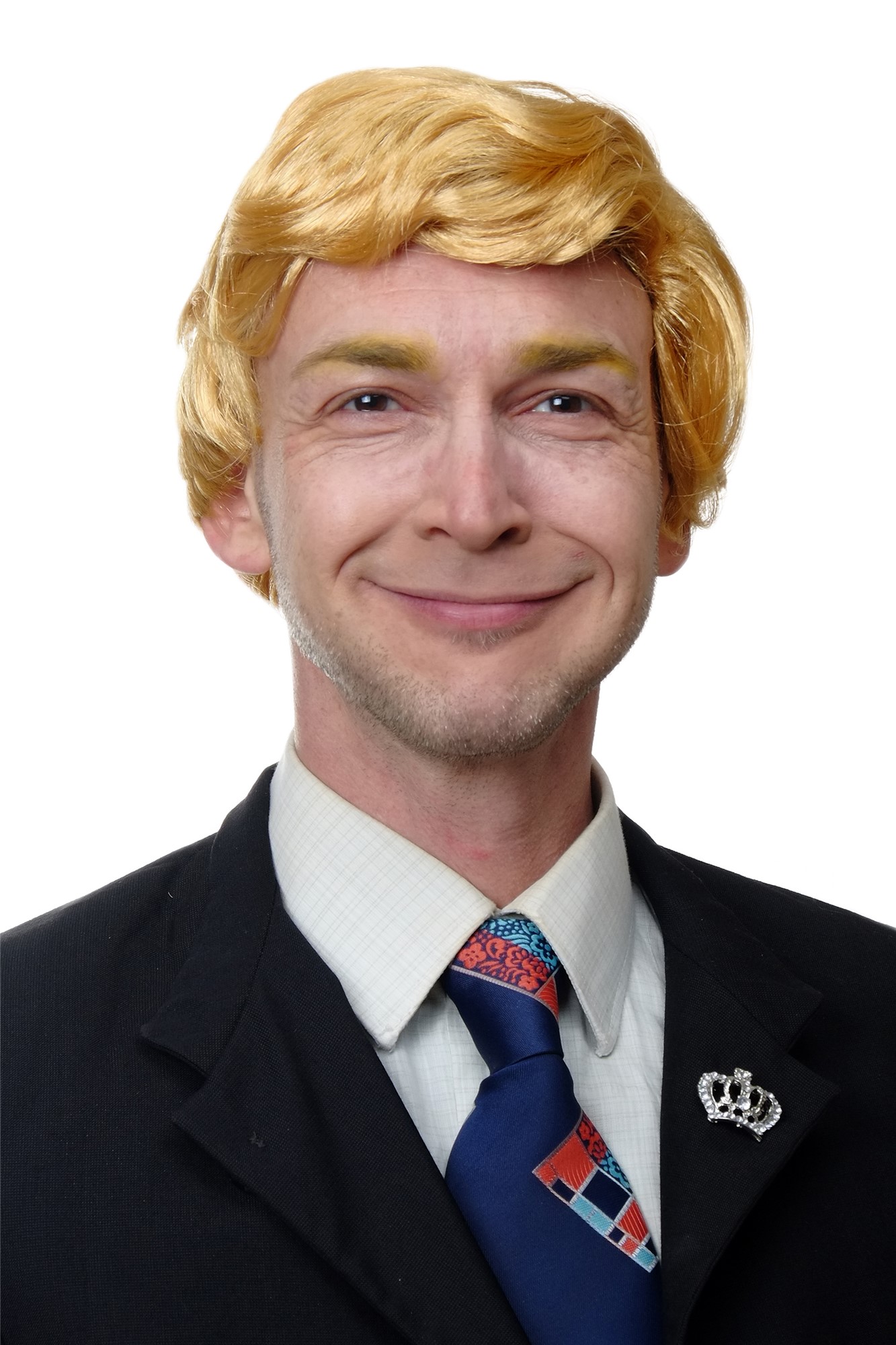günstige Party Perücke, Perücke Herren Blond Präsident TL-001-FR26-88C-35, Vorderansicht, WIG ME UP: Ihr Perücken Online Shop wellige Party Perücke Blond kurze Haare für Herren