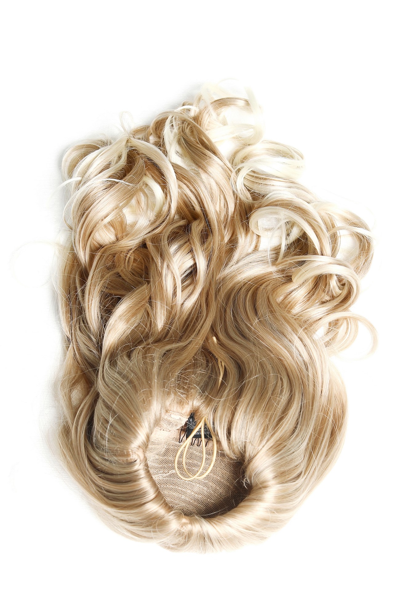 Zopf Pferdeschwanz Steckkämme lang oben glatt unten gelockt 55 cm Blond Platin Mix N1555A-15T613A