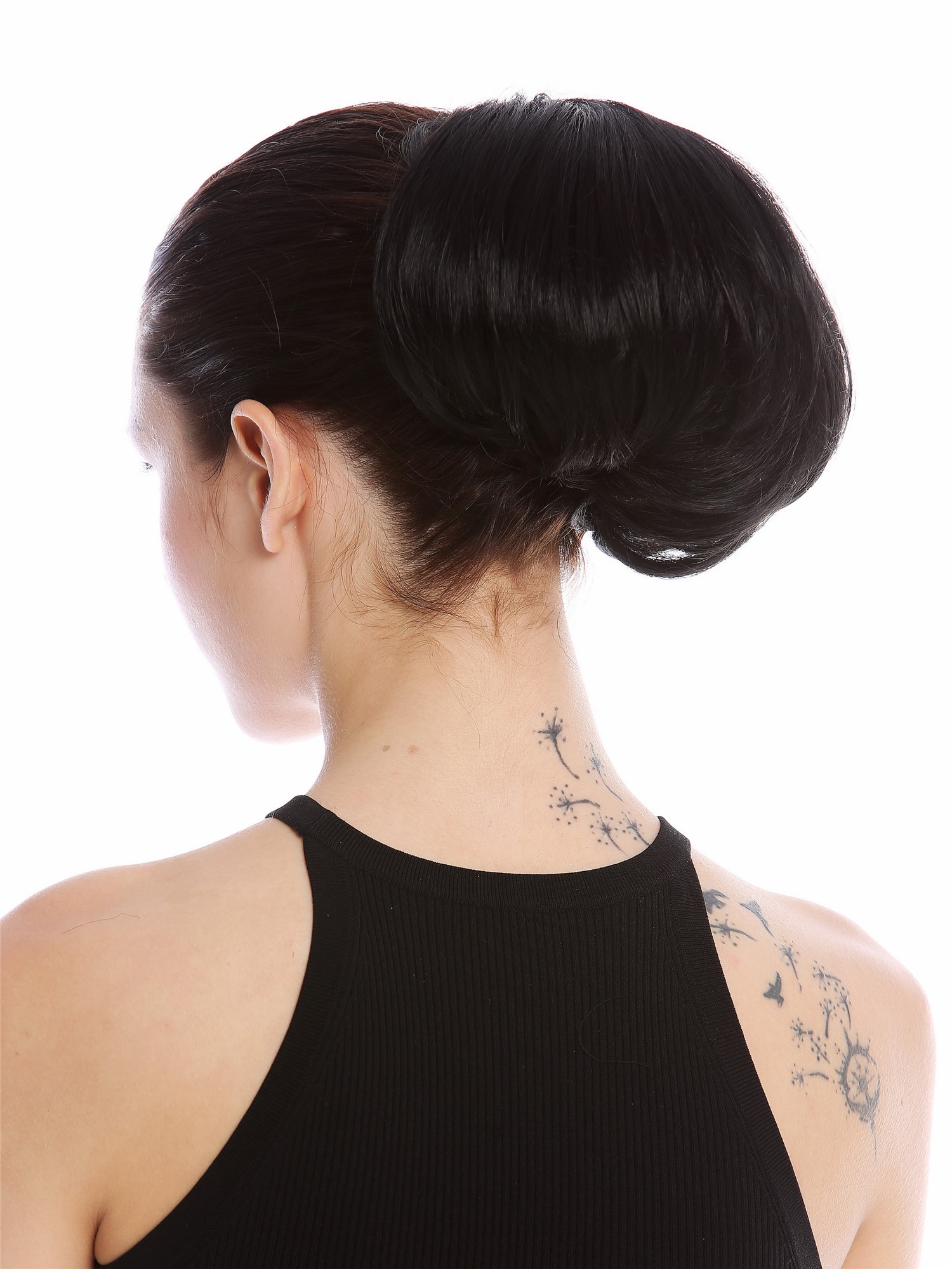 Ponytail Hairpiece very short straight voluminous like hair bun black 909AB-V, view 3, WIG ME UP: Your Perücken Online Shop Ponytails, Black, curled, short