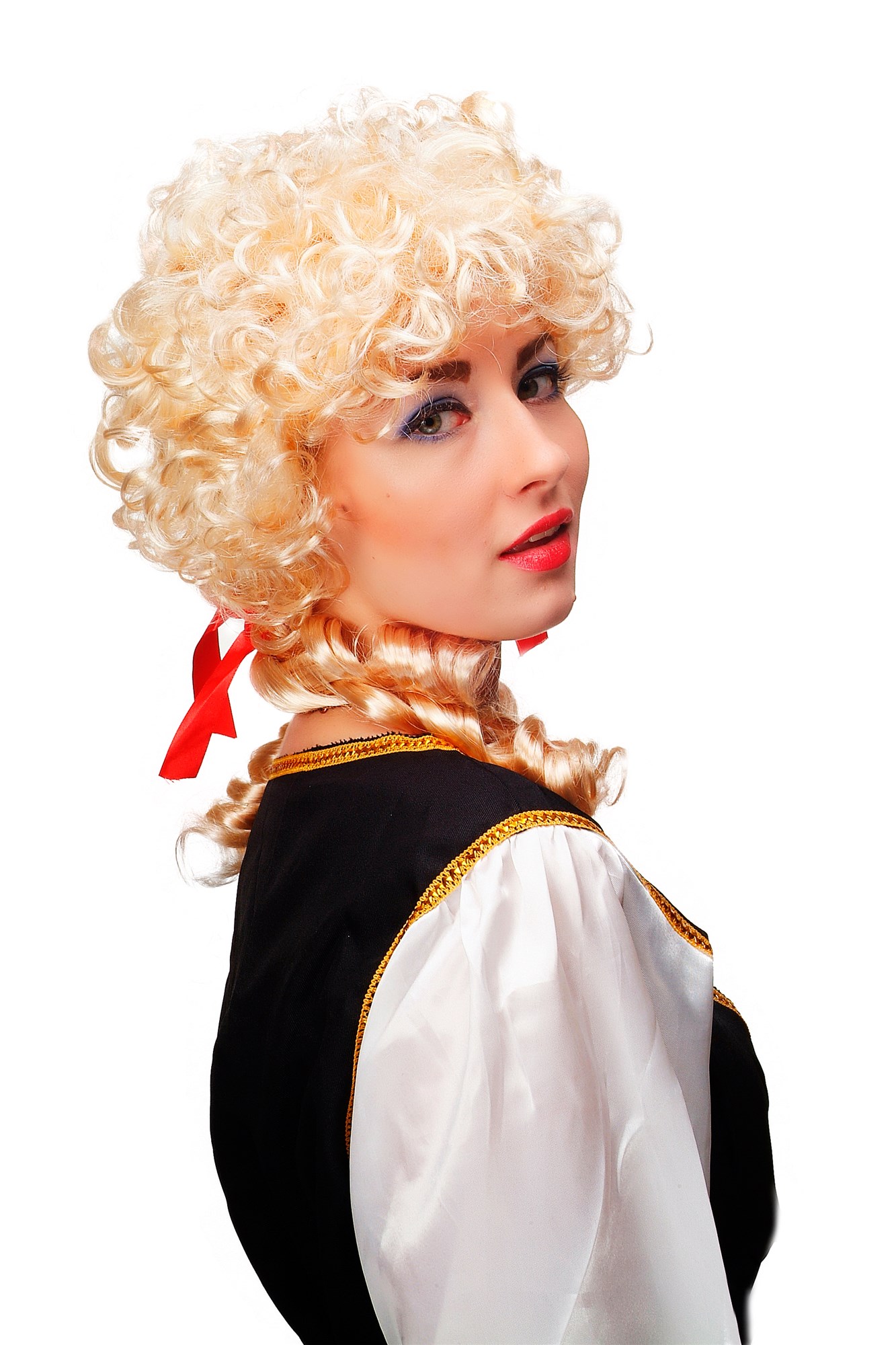 Lady wig colonial Baroque curls ringlets pigtails blonde Marie Antoinette 3048, view 3, WIG ME UP: Your Perücken Online Shop Party Wig, Ladies, Blonde, curled, long