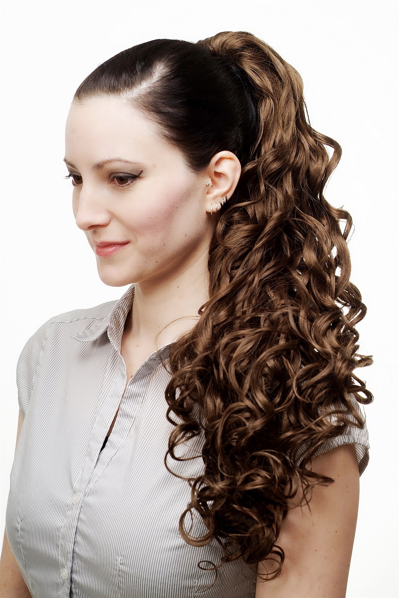 N310-10 Hairpiece PONYTAIL extension VERY long MASSIVE volume voluminous curly AMAZING curls kinks medium gold brown 23", view 3, WIG ME UP: Your Perücken Online Shop Ponytails, Brown, curled, long