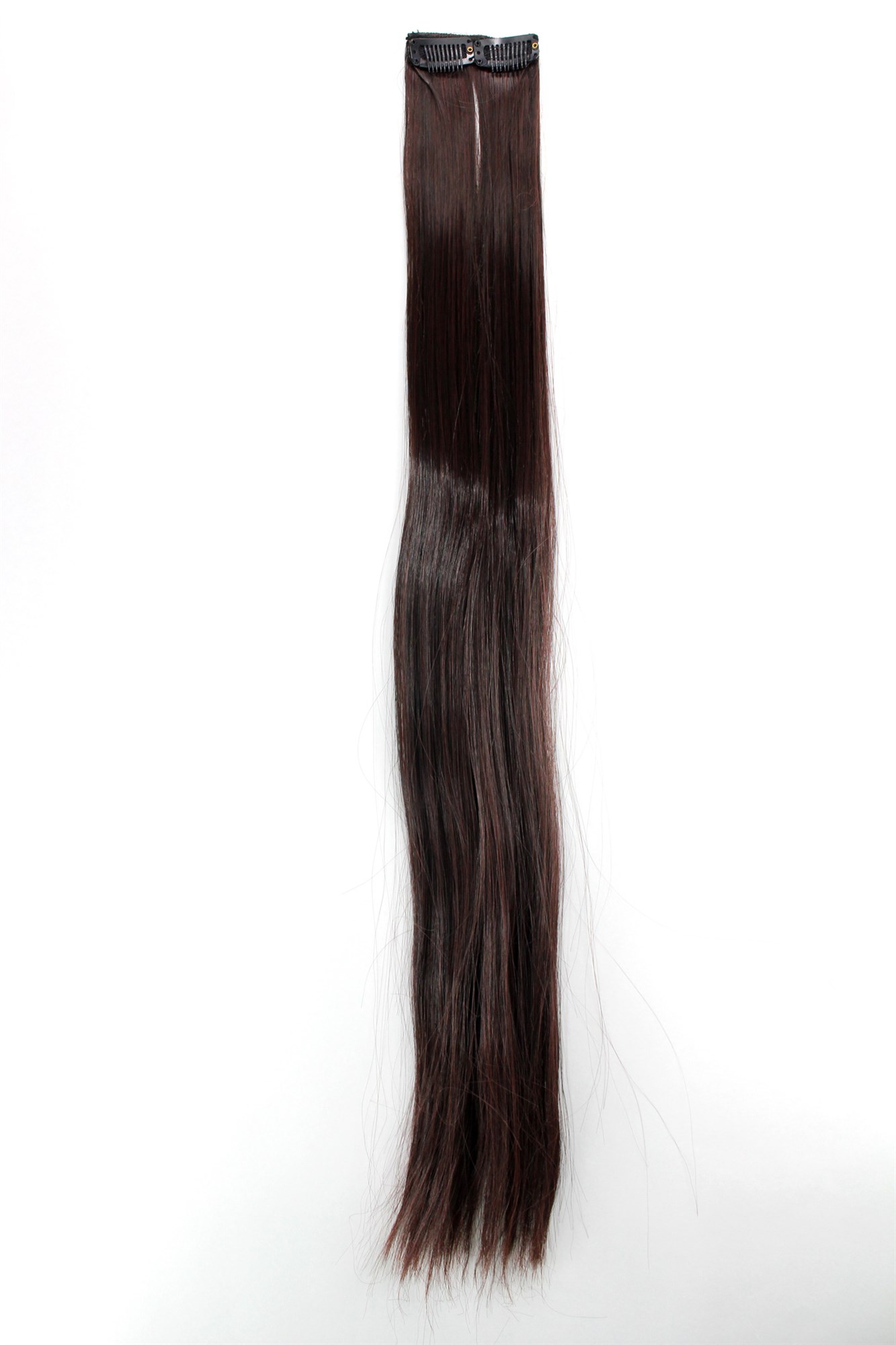 glatte Extensions Kastanienbraun 63 cm lang