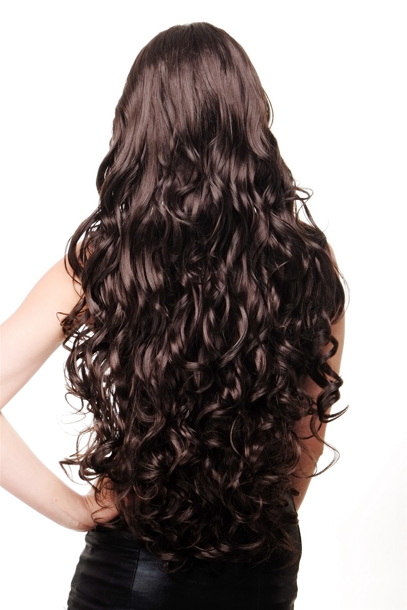 WIG ME UP ® GFW2035-6 Lady  Wig extremely long wavy to curly middle parting brown 30", view 4, WIG ME UP: Your Perücken Online Shop Quality Wigs, Ladies, Brown, wavy, very long