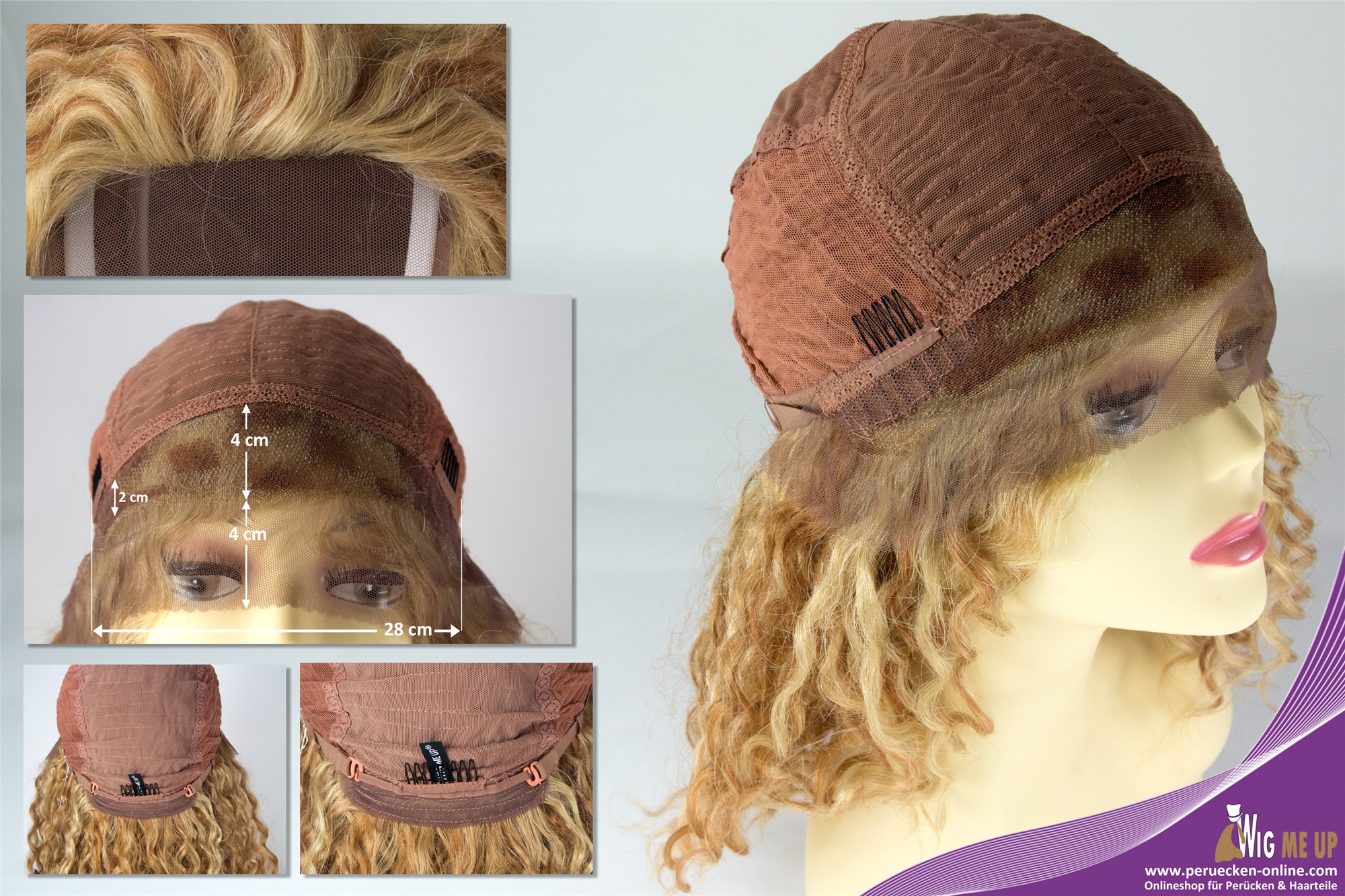 Lady wig human hair long lace front curls blonde copper brown mix UR-016-HH-LF, view 5, WIG ME UP: Your Perücken Online Shop Quality Wigs, Ladies, copper brown-strawberry blonde-platinum blonde mix, curled, shoulder-length, 100% Human Hair