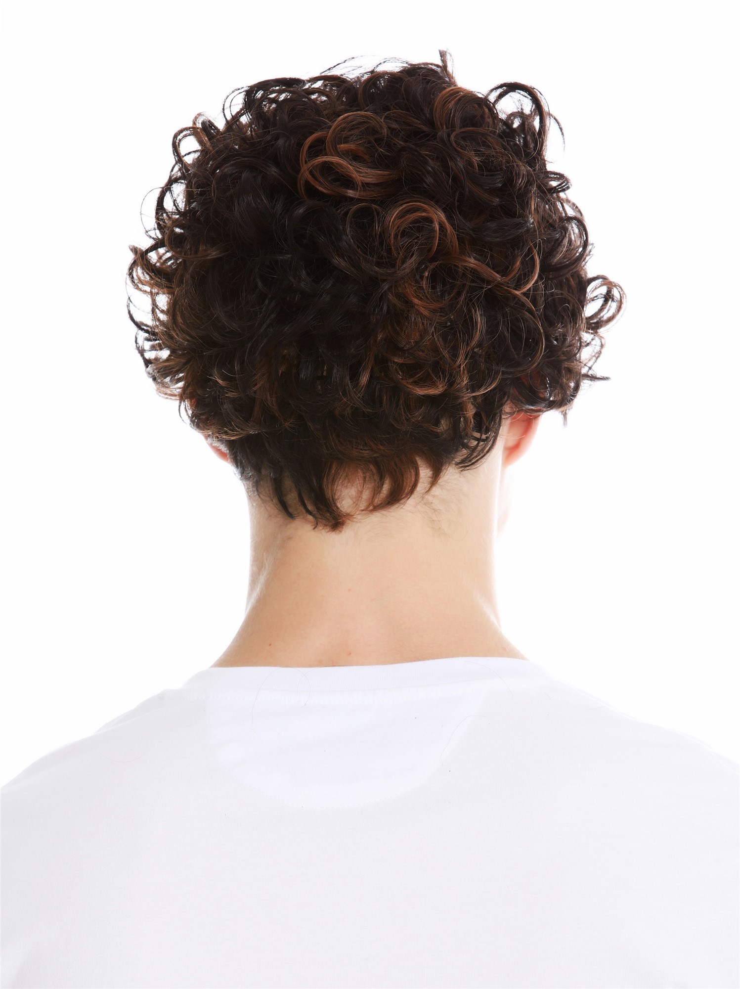 Wig short women men unisex curls curly chestnut brown mix TYL-455, view 4, WIG ME UP: Your Perücken Online Shop Quality Wigs, Unisex, brown mix, curled, short