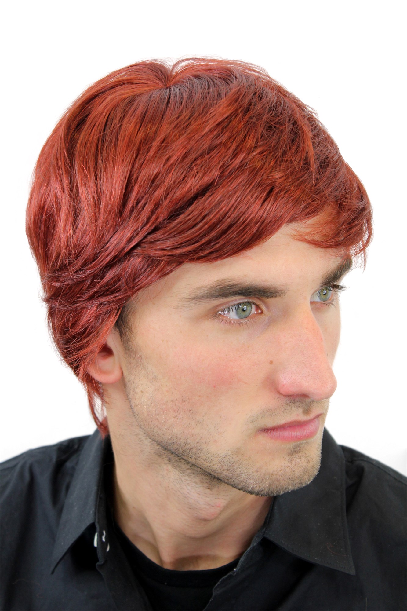 Men's WIG (for Men or Unisex) HIGH  synthetic short RED REDDISH youthful young look Man, view 3, WIG ME UP: Your Perücken Online Shop Quality Wigs, Men, Red, straight, short