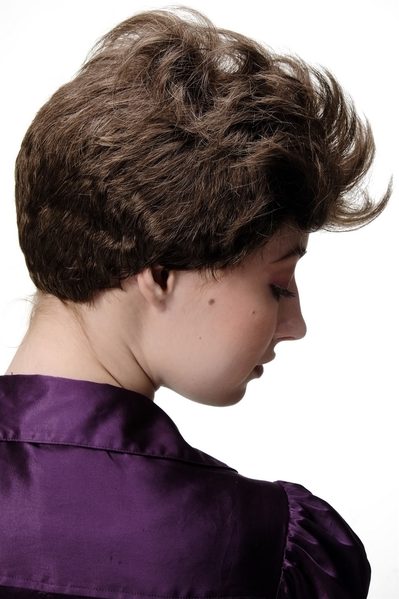 Lady women wig short backcombed older middle aged medium brown GFW1645, view 4, WIG ME UP: Your Perücken Online Shop Quality Wigs, Ladies, medium ash brown, wavy, short