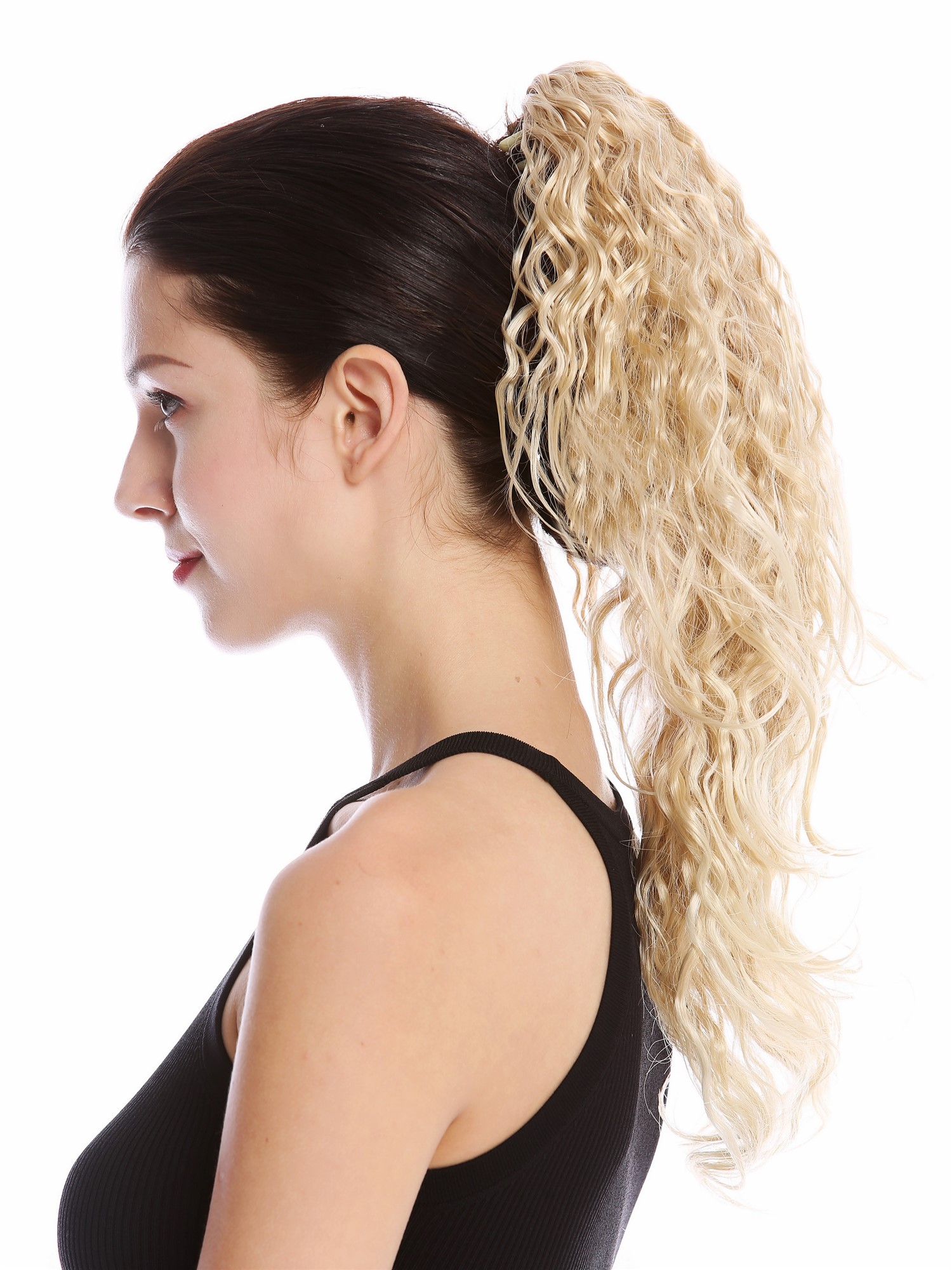 hochwertiger Zopf Pferdeschwanz Wild Gelockt Rasta Blond Platin Mix 237-V-24BT613, Ansicht 3, WIG ME UP: Ihr Perücken Online Shop welliges Zopf-Haarteil Blond-Mix 50 cm lang