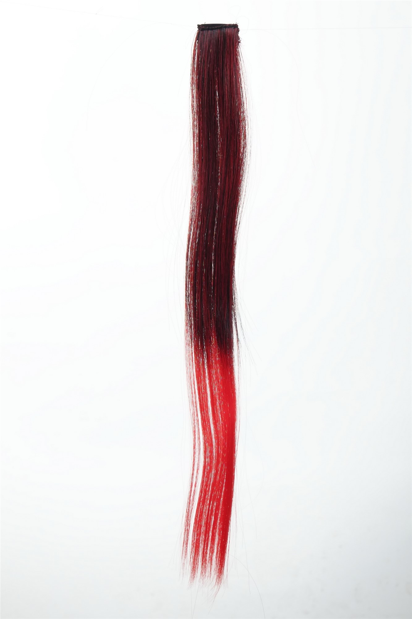 glatte Extensions Tiefschwarz-Feuerrot-Mix 45 cm lang