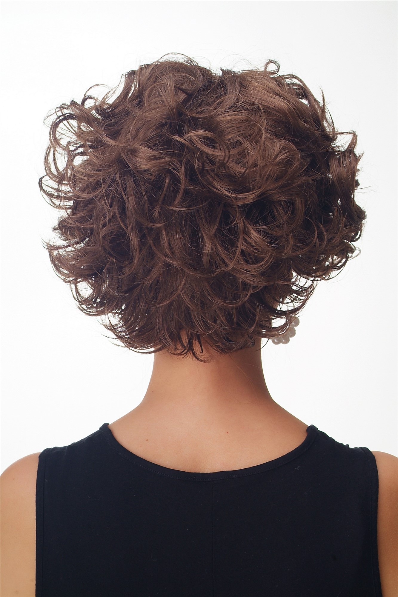 hochwertige Qualitätsperücken, Perücke kurz wild Locken Braun Goldbraun GFW963-10, Ansicht 4, WIG ME UP: Ihr Perücken Online Shop lockige Tressen-Perücke Goldbraun kurze Haare für Unisex