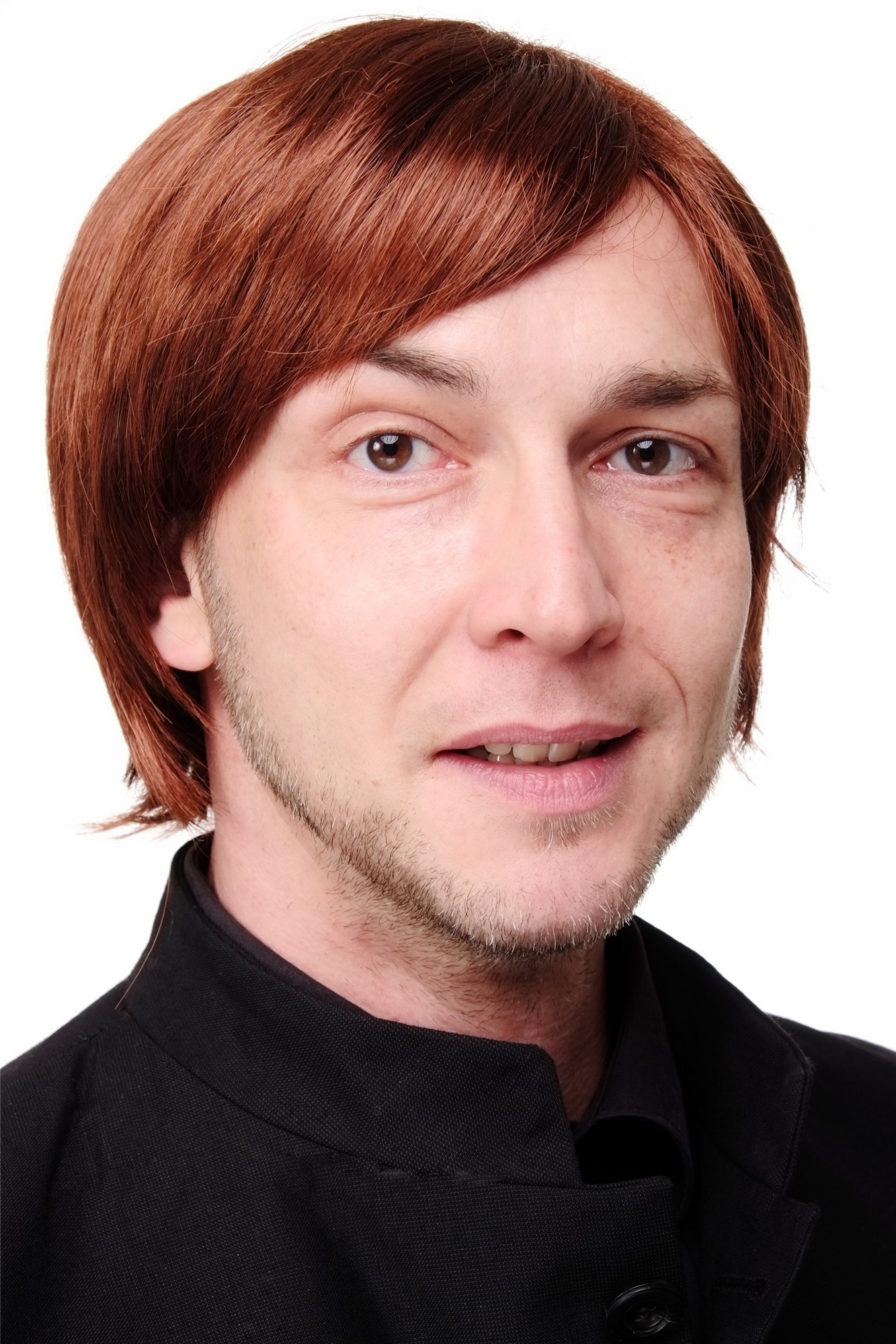 Man Men Wig full short with long side parting reddish brown mix GFW2033, front view, WIG ME UP: Your Perücken Online Shop Quality Wigs, Men, chestnut-rust red mix, straight, short