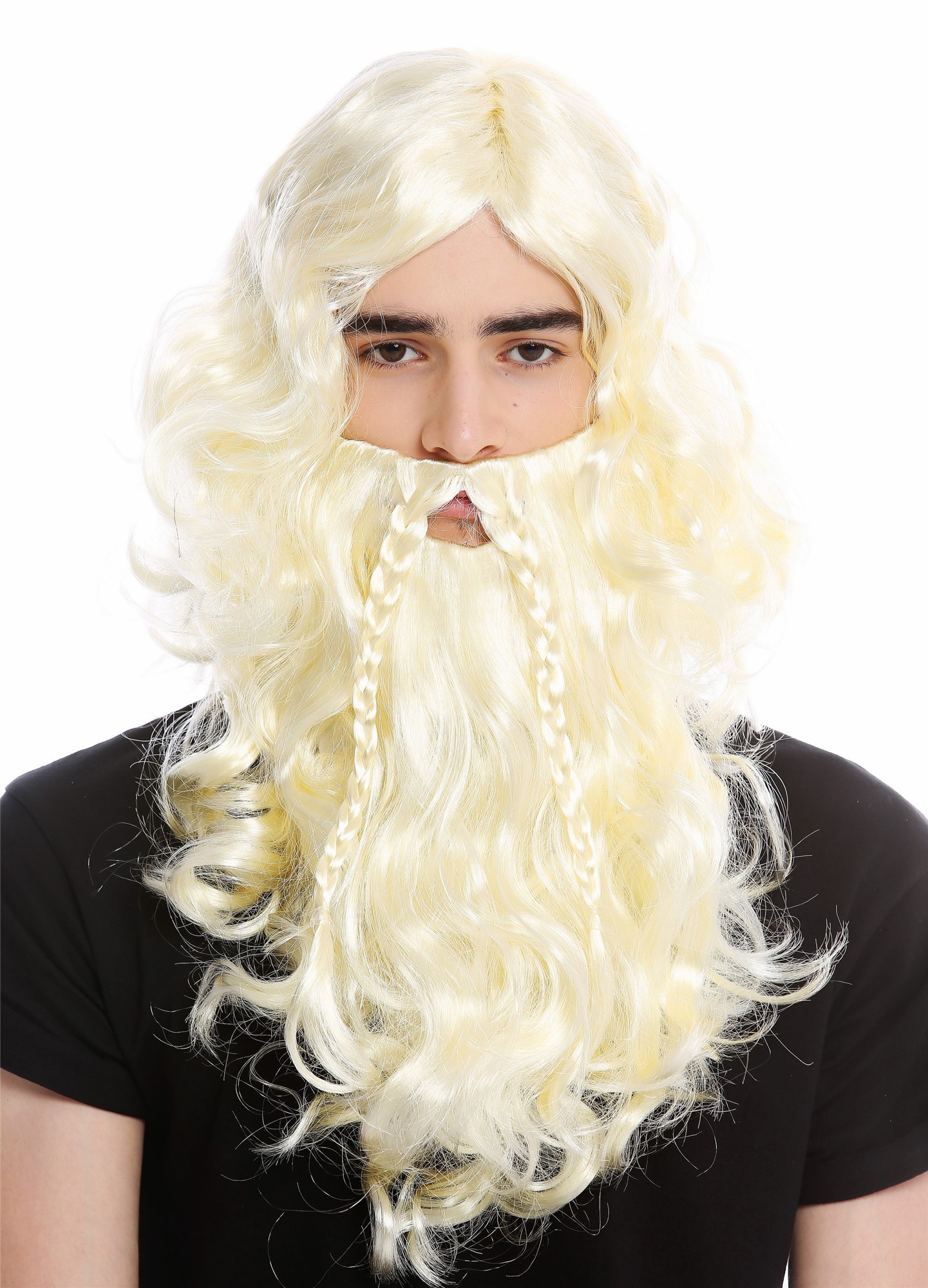 Wig Beard Set braided long wild Viking Northman Barbarian Dwarf Blond  90760-A+B, view 2, WIG ME UP: Your Perücken Online Shop Party Wig, Men, Blonde, Braided, long
