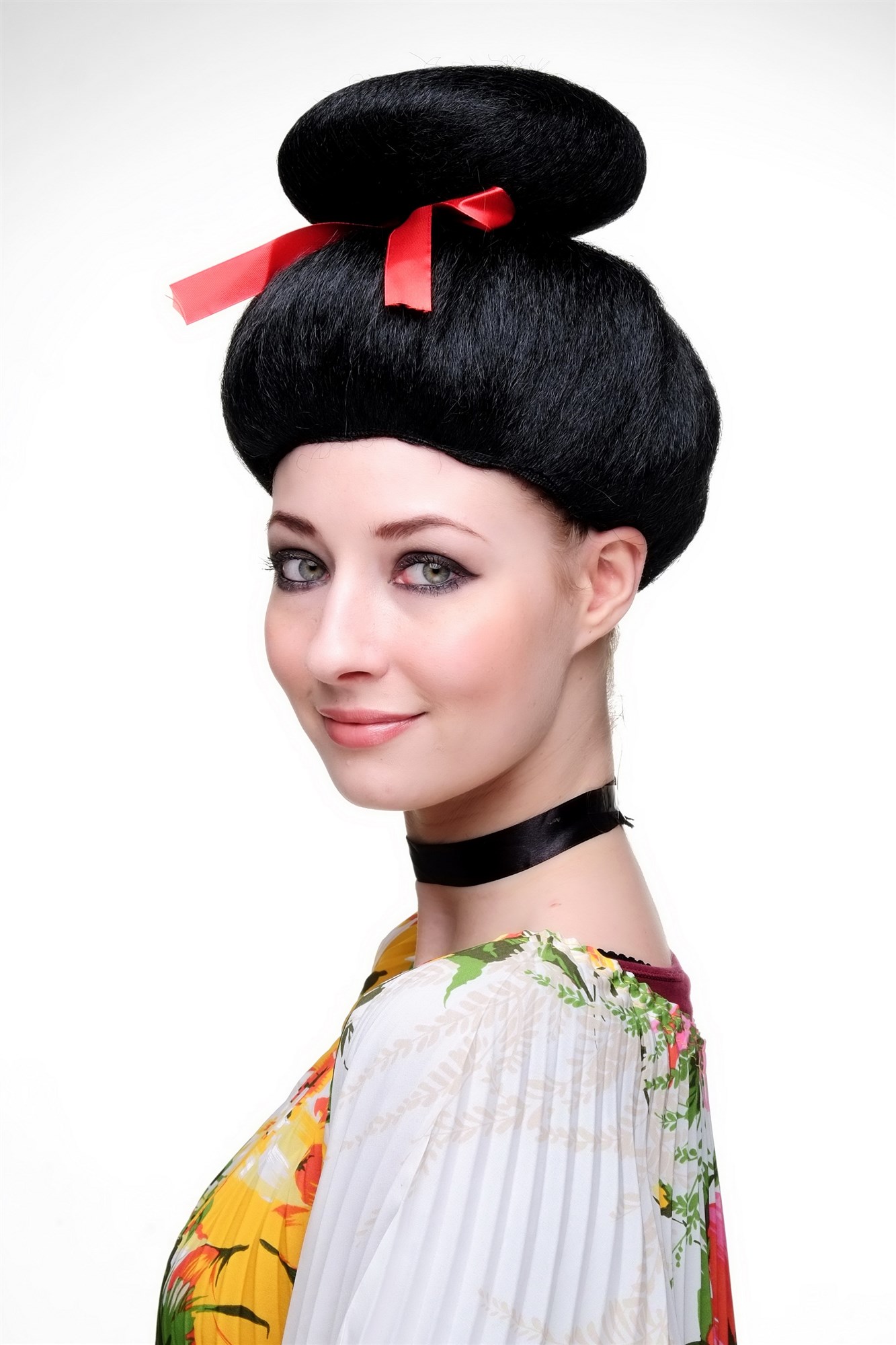 Party/Fancy Dress/Halloween Lady WIG black Geisha Japan Asian Mistress 2120, view 3, WIG ME UP: Your Perücken Online Shop Party Wig, Ladies, Black, straight, short
