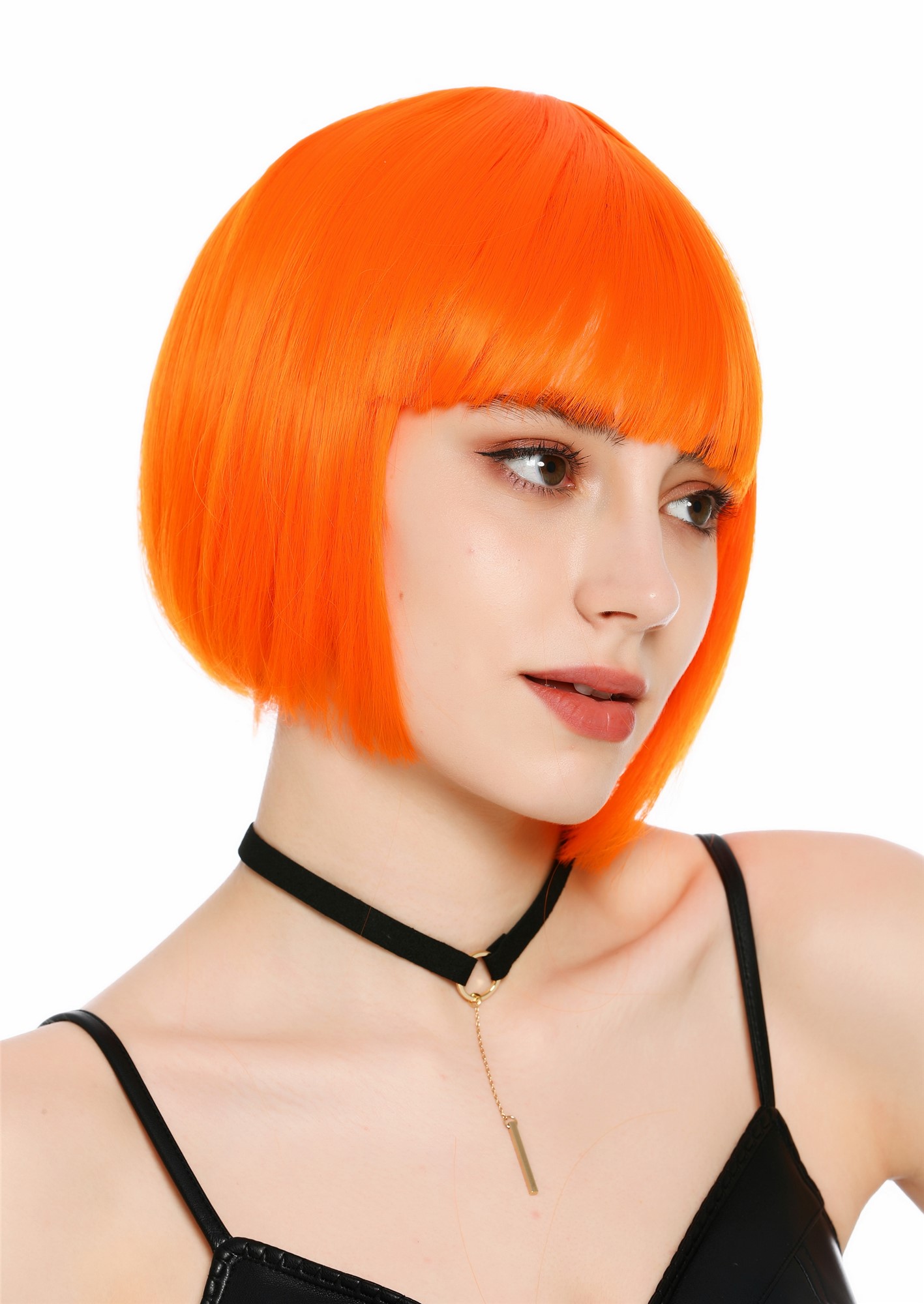 Damenperücke kurz Bob Pony glatt orange SZL0751-DHT2202