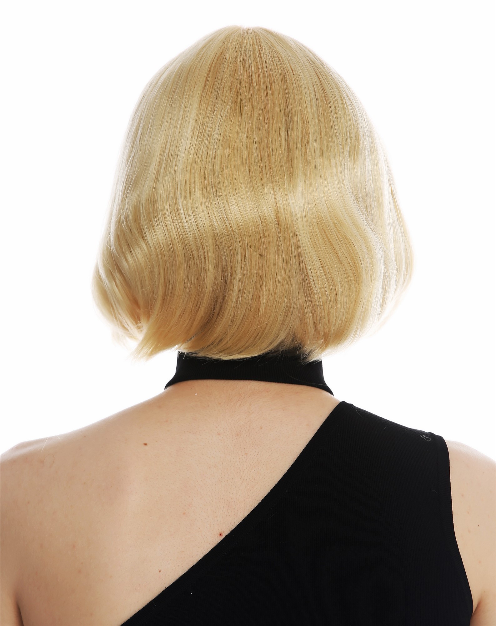 hochwertige Qualitätsperücken, Perücke Echthaar kurz Bob Pony Platinblond Hellblond 5328A-HH-613, Ansicht 6, WIG ME UP: Ihr Perücken Online Shop glatte Tressen-Perücke Echthaar Platinblond kurze Haare für Damen