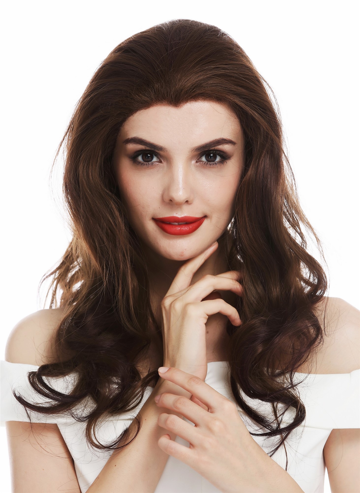 Quality Wigs, Ladies, brown mix, curled, long